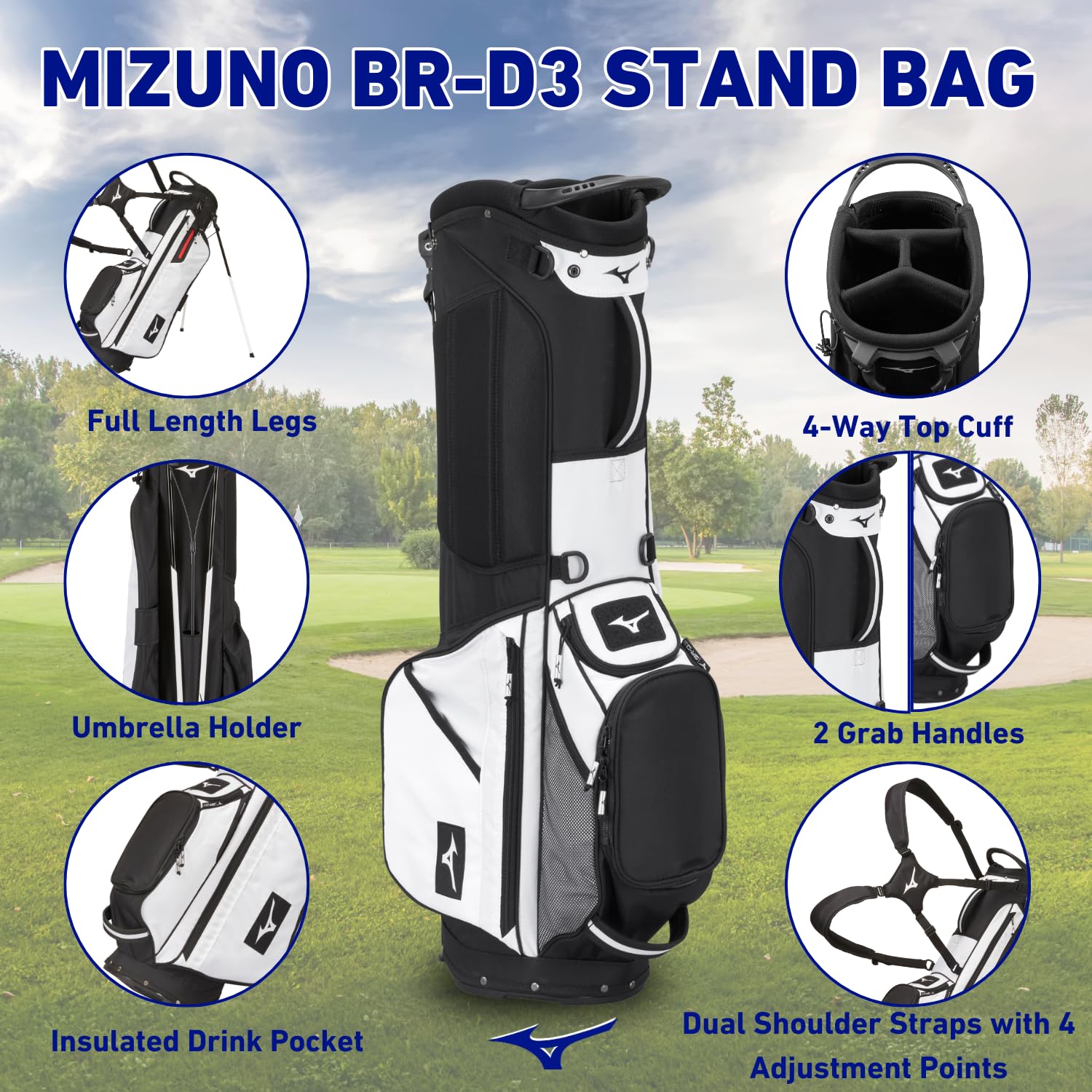 Amazon | [ミズノ] スタンドバッグ ホワイトブラック BR-D3 | MIZUNO 