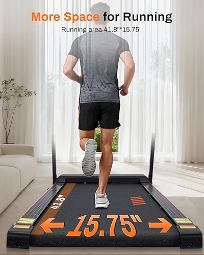 Miniatura 4 de Cinta de correr con inclinación, 3.0 HP Cintas de correr pequeñas para el hogar con capacidad de 300 LBS, caminadora con almohadilla de inclinación
