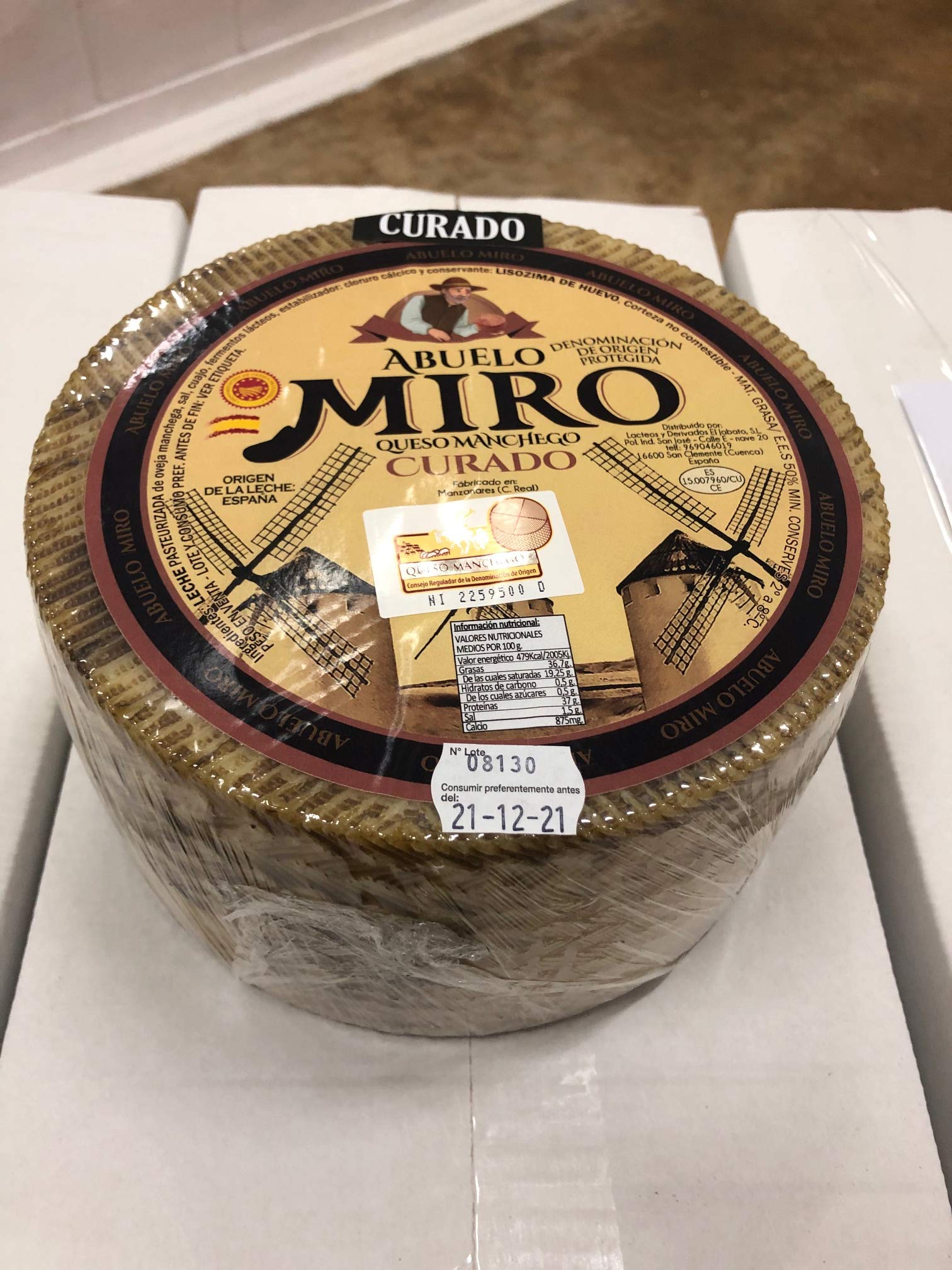 Queso Manchego Curado Abuelo Miró 2,8 kg