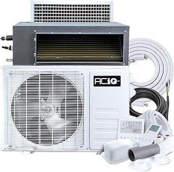 ACiQ 19 SEER2 Standard 24000 BTU Concealed Duct Mini Split Heat Pump System with 30ft Line Set - R454B Single Zone | 2 Tons, AC/Heating Unit