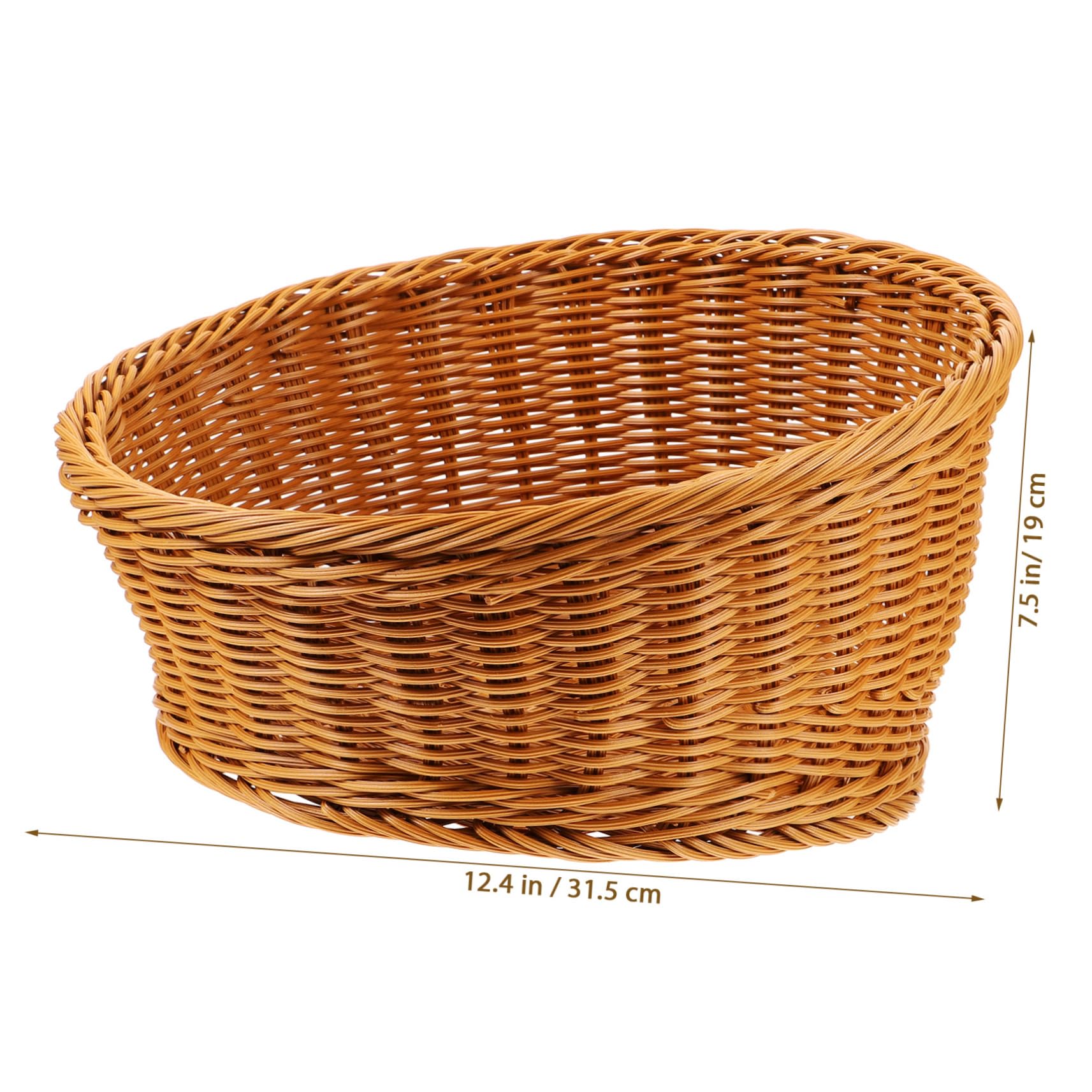 Garneck Cesto Portaoggetti da Tavolo in Vimini Sintetico Intrecciato, Organizer Pratico e Resistente per Cucina e Soggiorno, Design Artigianale e Stile Rustico