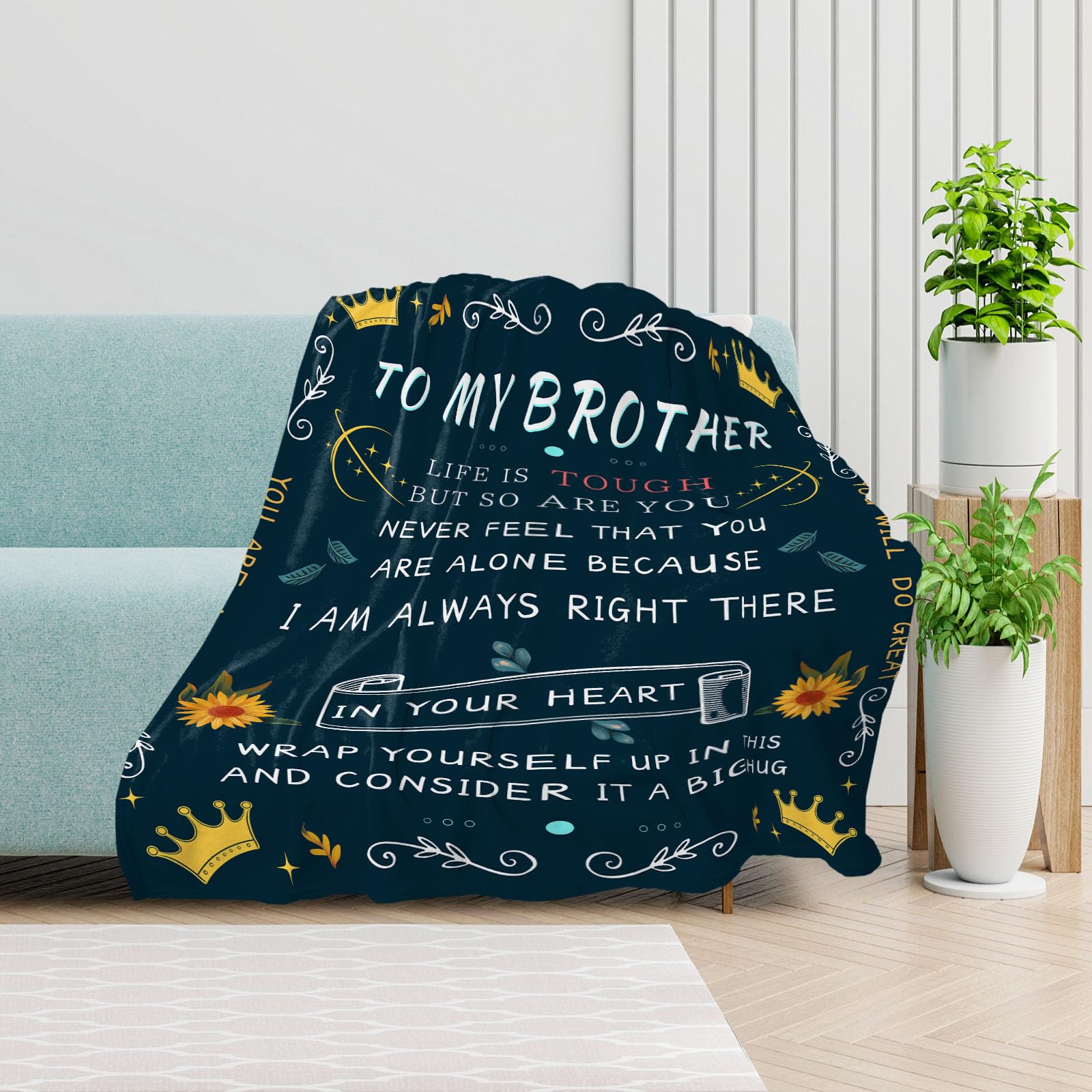 "To My Brother" Flannel Throw Blanket - 50x60 Inch Soft Blanket, Gift For Brother From Sister