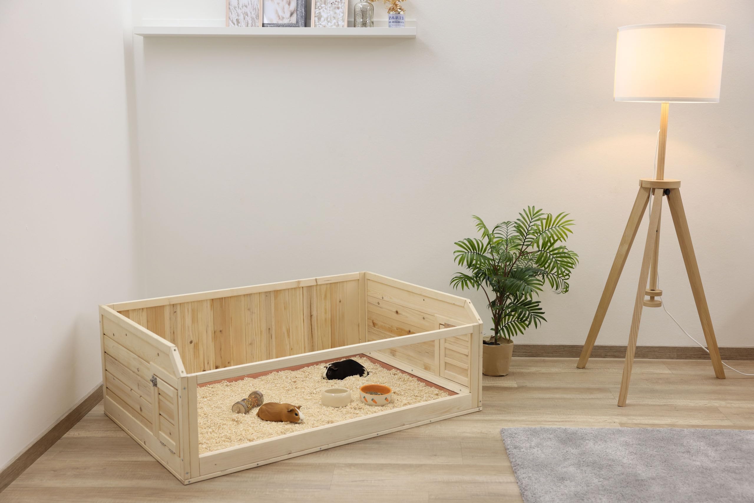 Kerbl Pet Alojamiento Interior para Animales pequeños, caseta para roedores, 113,5x75,5x40 cm, para Conejos, cobayas y roedores, Bandeja de plástico, Frontal de plexiglás