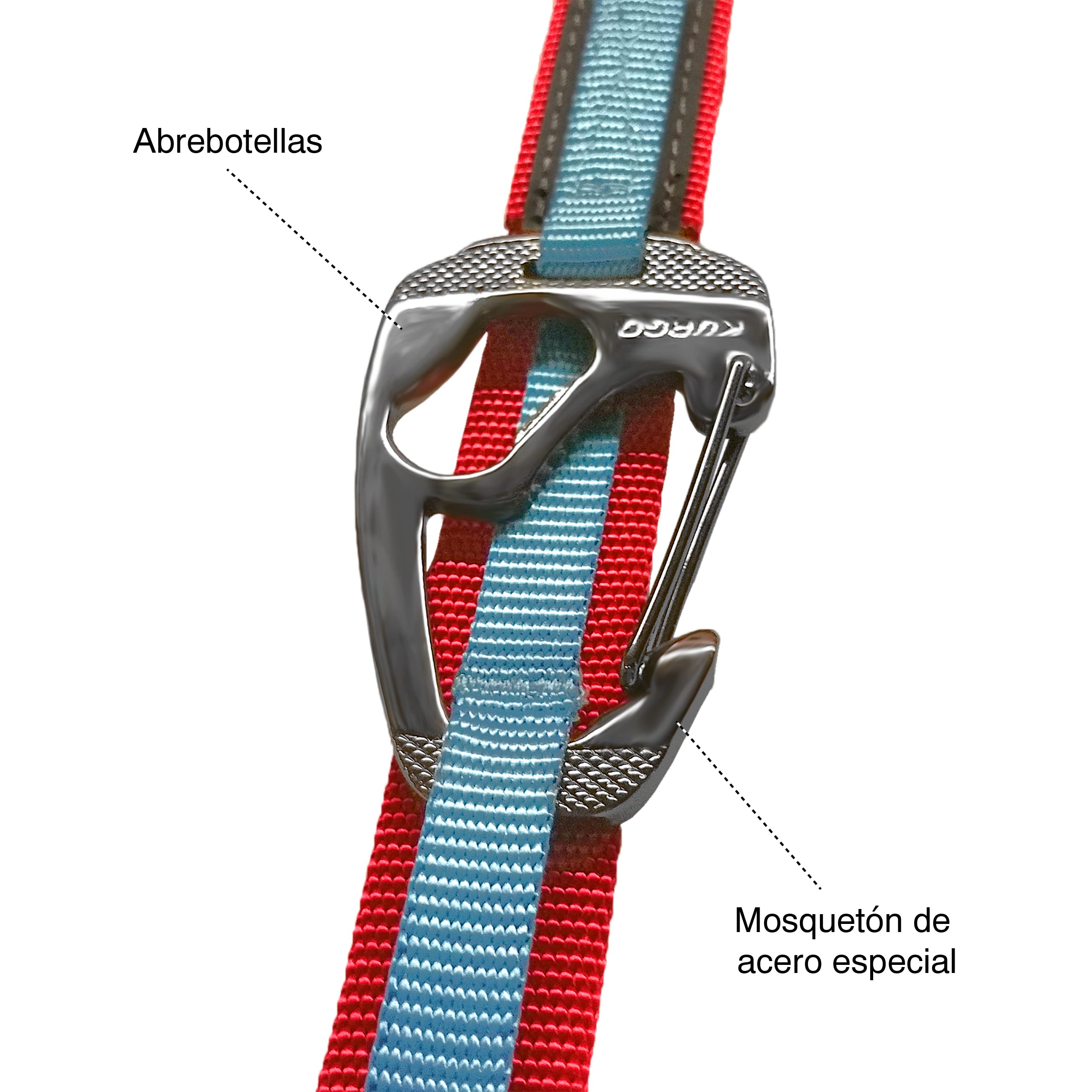 Kurgo Quantum - Correa 6 en 1, Cinturón Manos Libres para Perro, Correa de Cintura para Correr, Tirante Dog Running, Ajustable, Reflectante - Rojo/Azul