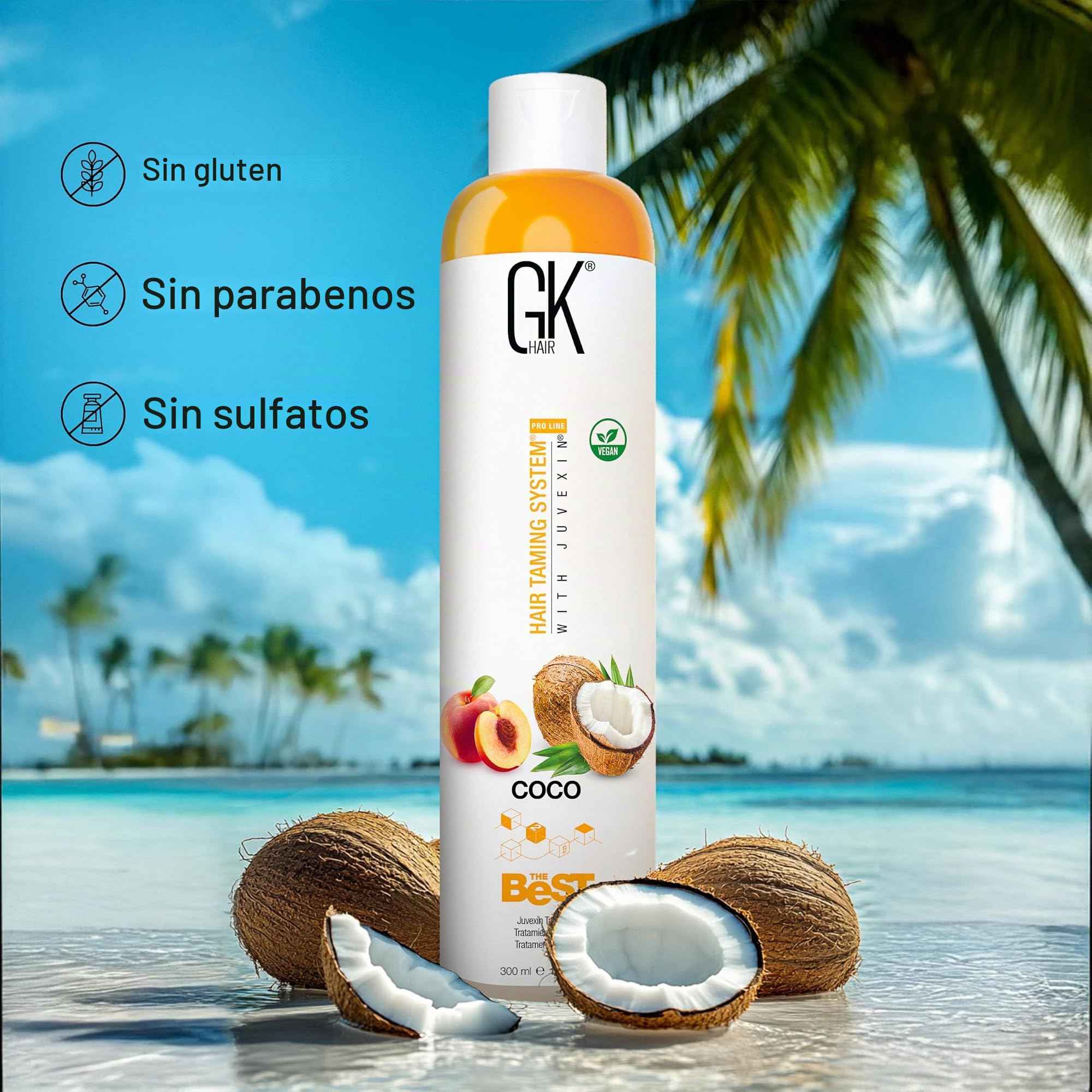 GK HAIR Global Keratin The Best COCO Professional Hair 300ml miglior kit professionale per capelli Trattamento lisciante e levigante per un naturale setoso e liscio