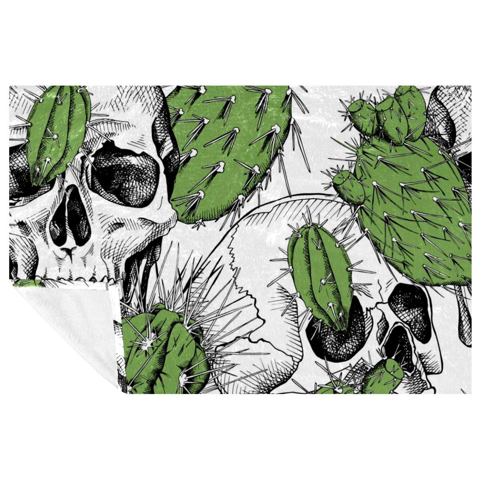 Couverture canapé anti-froid douce motif crâne lit 150x100