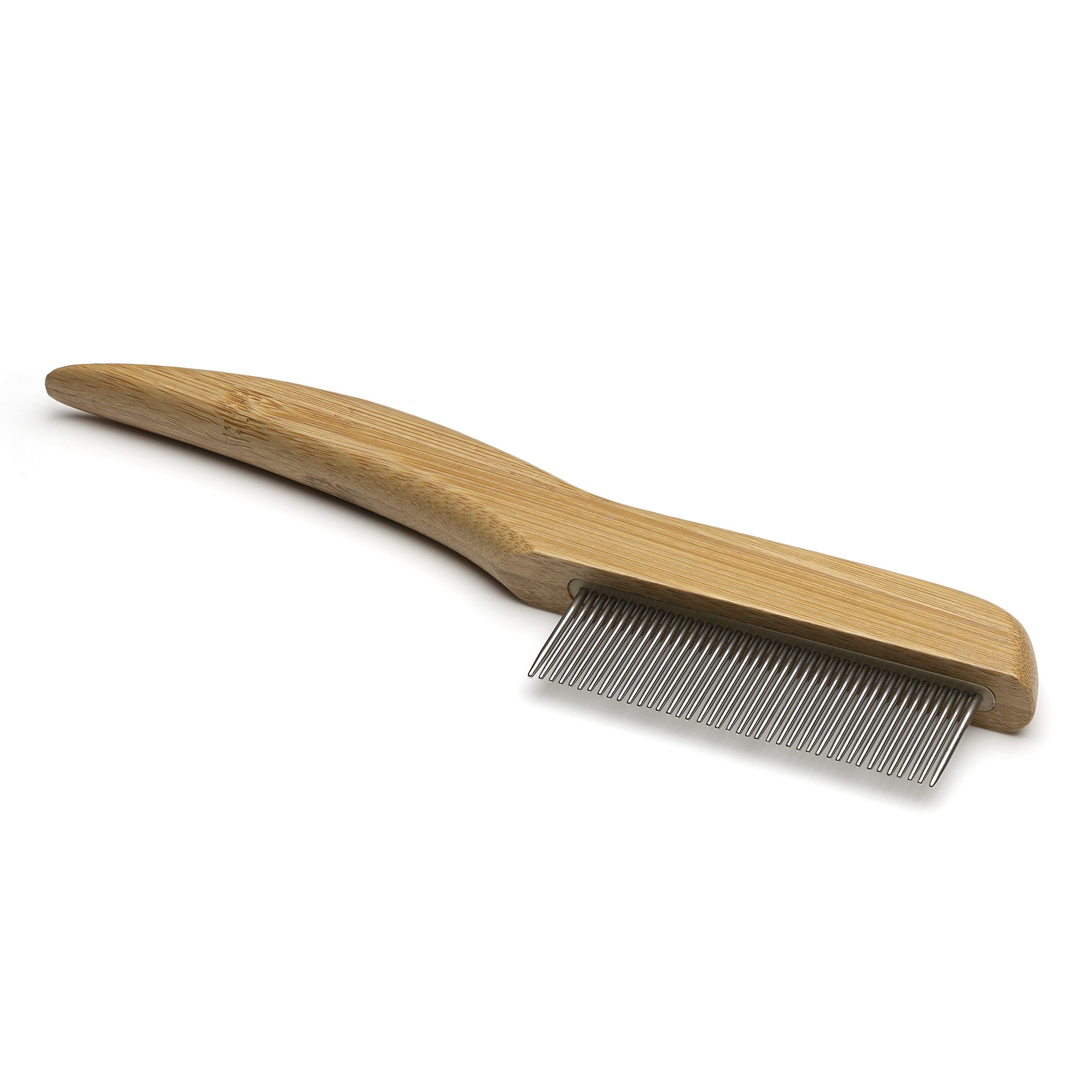 Mikki Bamboo Anti-Tangle Comb for Dog, Cat, Puppy with Fine Hair Coats, Removes Knots, Matts and Tangles, Handmade from Natural Bamboo,Brown, Short and Medium