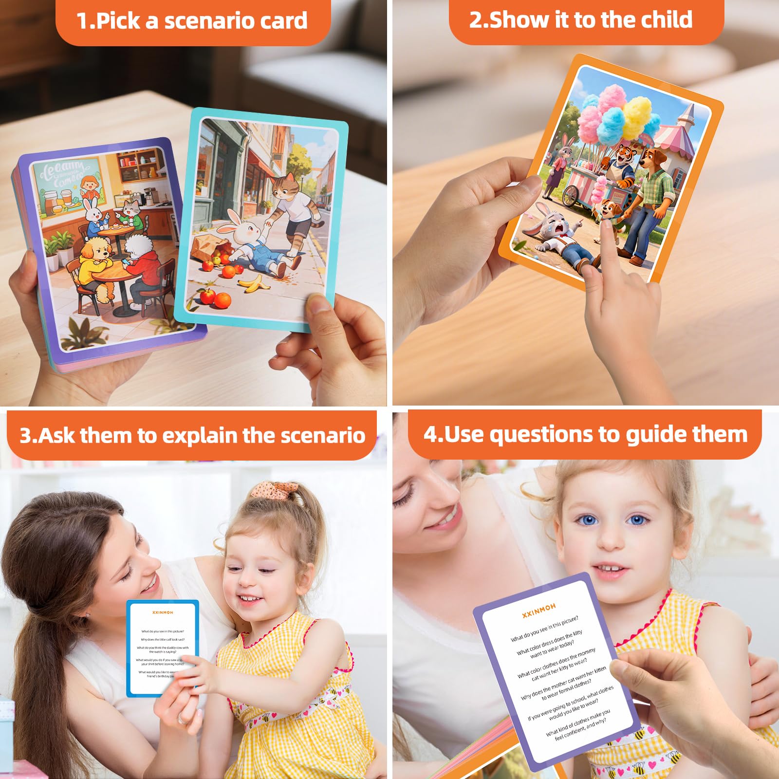 Speech Therapy Materials, Who What Why Conversation Cards for Kids – Learning Game for Social Skills, Emotional Intelligence & Critical Thinking, Sequencing Game & Articulation Materials, Ages 4+ — view 4