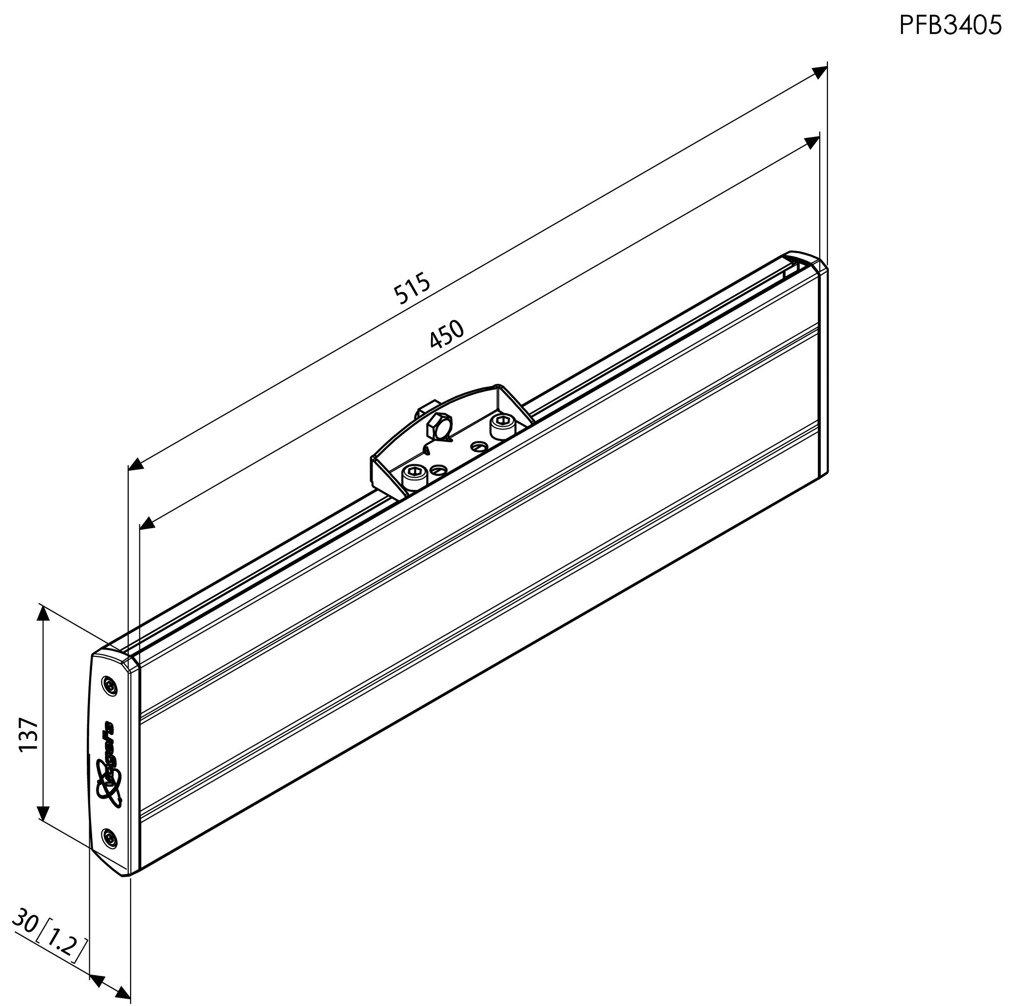 Vogel's PFB 3405 Display-Adapterbar, Silber, 515MM (Teil des Connect-it-Systems)