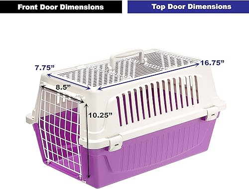 Miniatura 5 de Atlas Pet Carrier  Transportador de mascotas pequeño para perros y gatos con acceso superior y puerta delantera