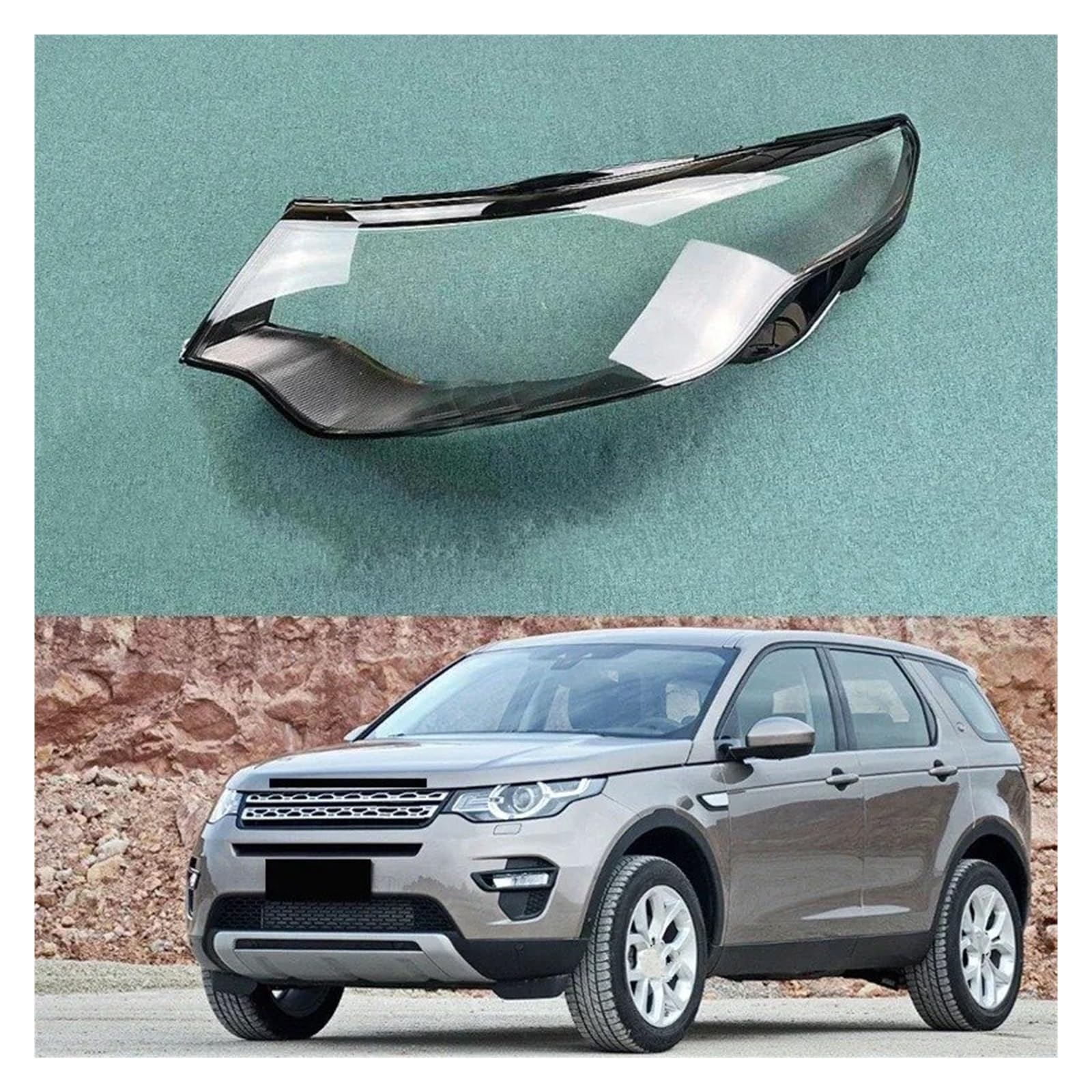 Fanali Anteriori Coprifaro Anteriore Per Auto, In Vetro Trasparente Fari Anteriori, Per Land Per Rover, Discovery, Sport 2015-2018.(Destra)