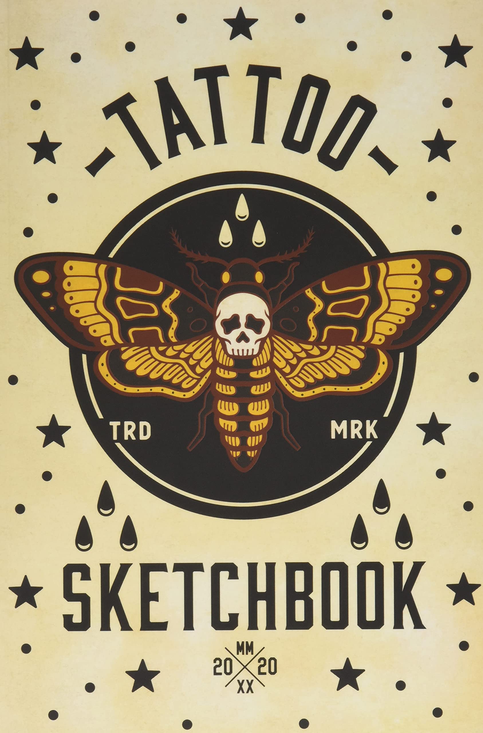 Tattoo Sketch book –Tattoo design and sketch book – Create your own tattoo artwork in this old school American traditional Death's Head Moth tattoo ... ... gift for tattoo artists and apprentices