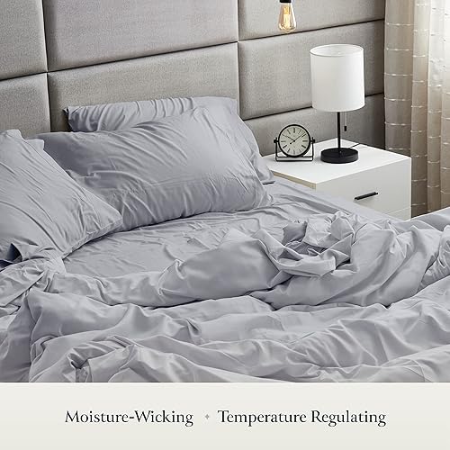 Miniatura 3 de BELADOR Juego de sábanas suaves y sedosas sábanas de lujo de 4 piezas para cama de tamaño King sábanas de bolsillo profundo de ajuste seguro con