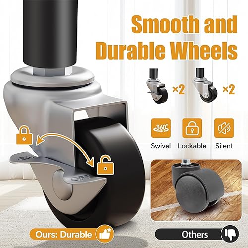 Miniatura 6 de H4 - Perchero resistente para ropa con cubierta, perchero enrollable con ruedas, armario portátil para colgar ropa, perchero negro para ropa con