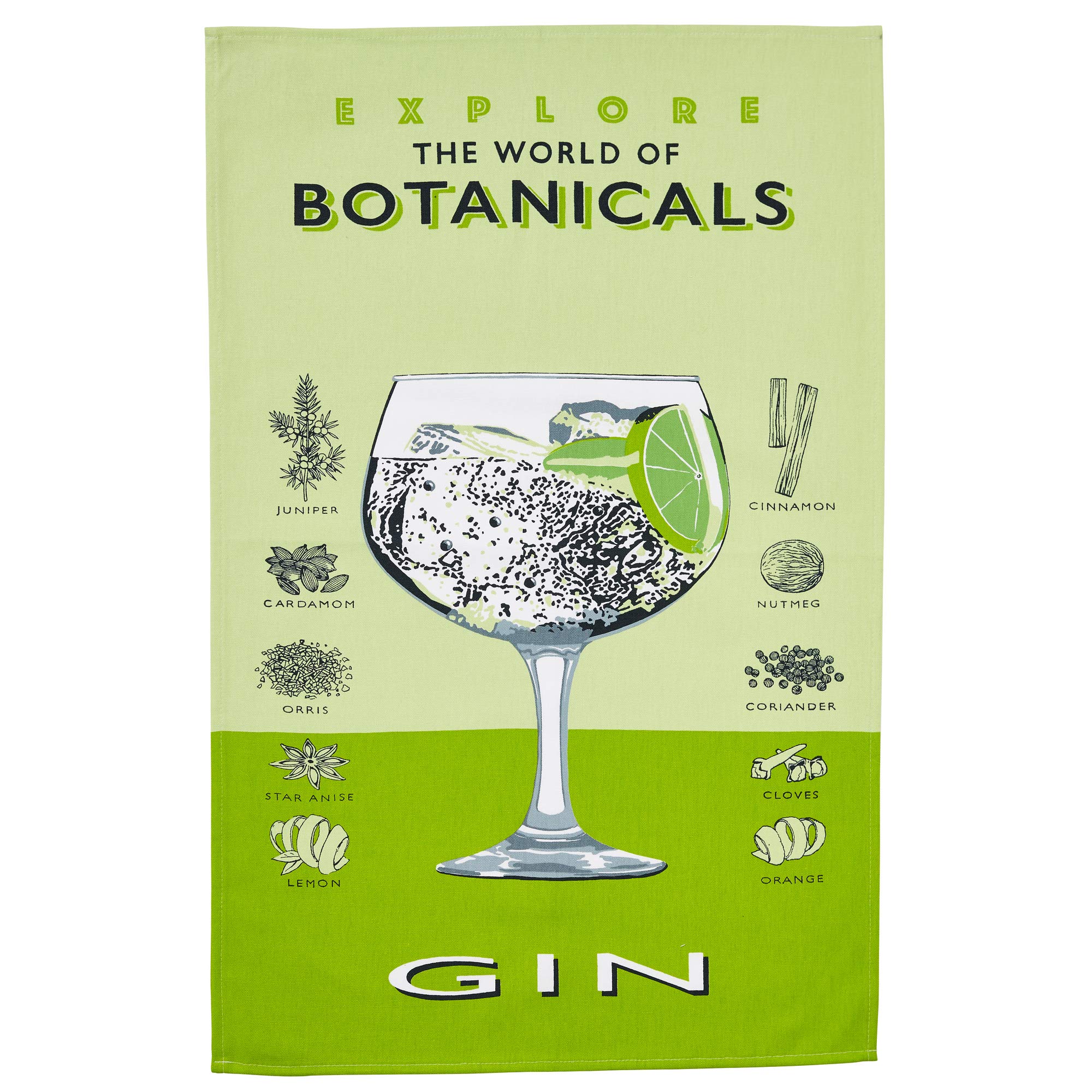 Ulster Weavers Cotton Tea Towel - Gin (100% Cotton, Green)