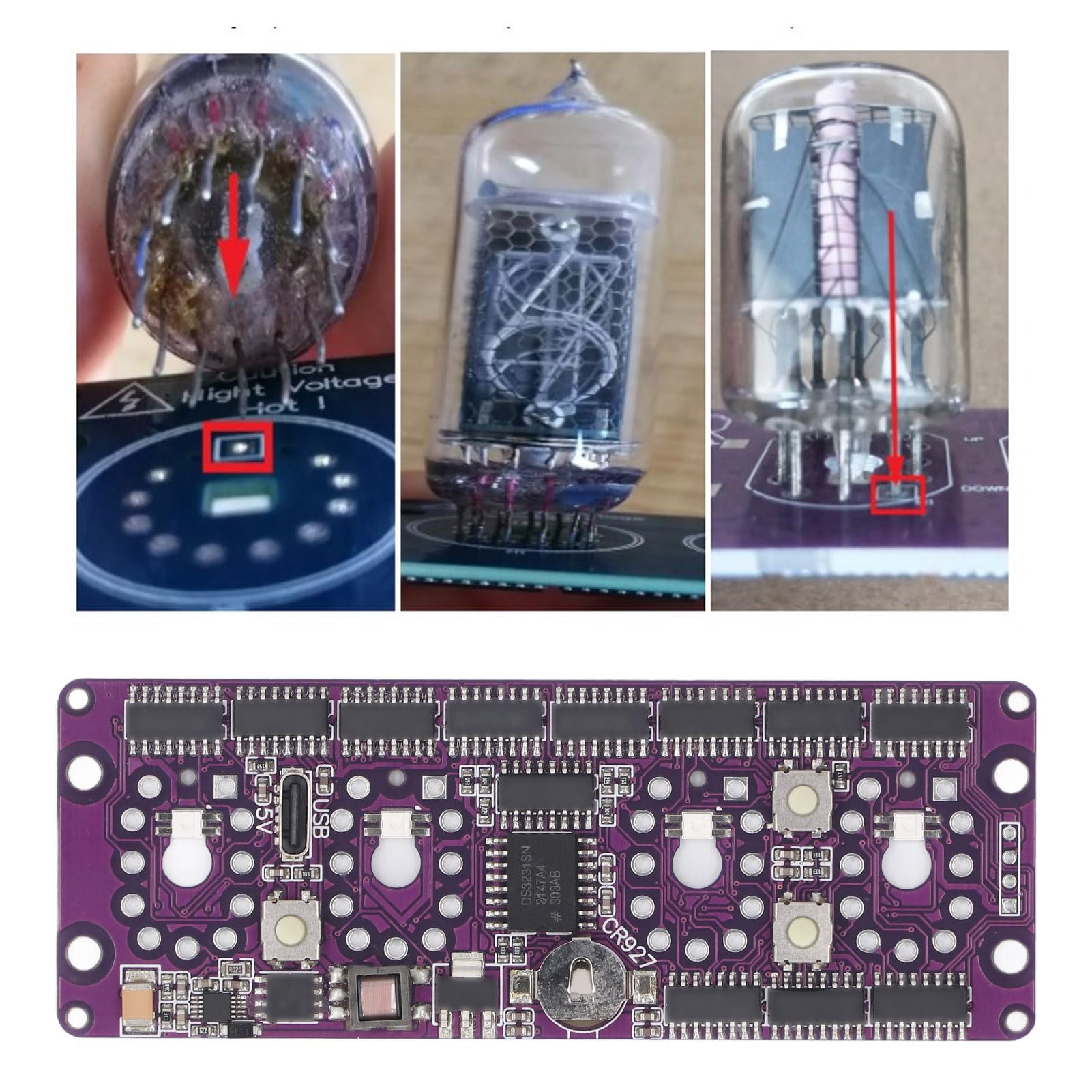 Nixie Tube Clock Circuit Board Retro Kit Modulo Antico per In14, Generatori di Orologi