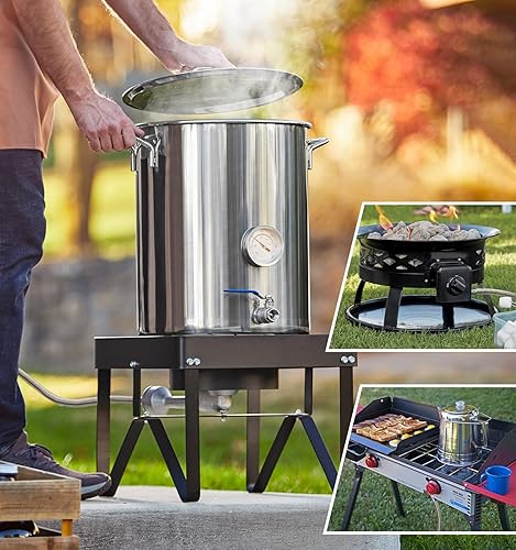 Miniatura 7 de CALPOSE Manguera reguladora de propano de alta presión de 15 pies con medidor, regulador de tanque de propano ajustable de 0  30 PSI, acero