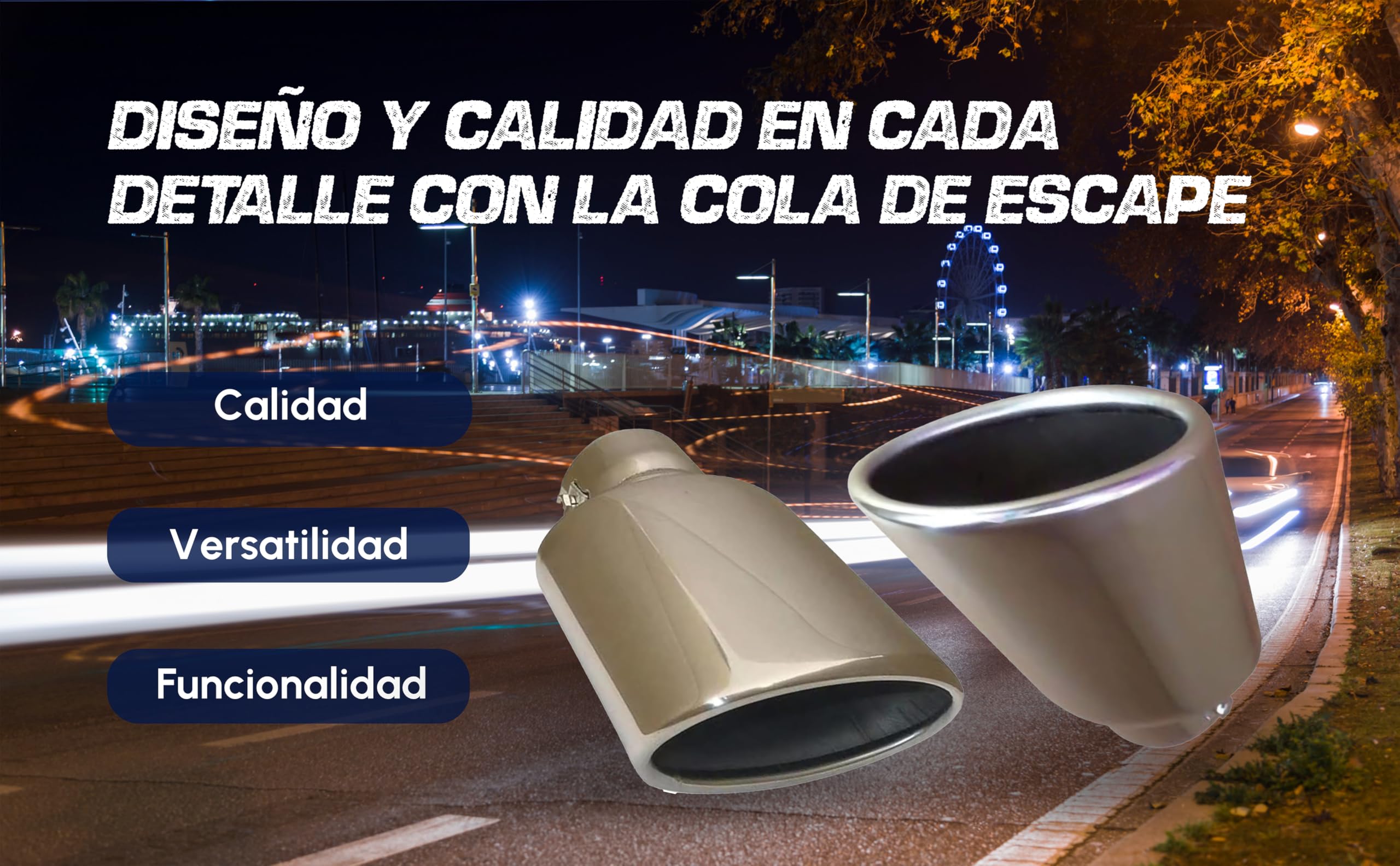 Cola De Escape Inox Modelo Tipo Cupra Ovalado Entrada 60mm -Cola Escape Coche, Colas De Escape Deportivas, Sistema De Escape Coche, Ovalado