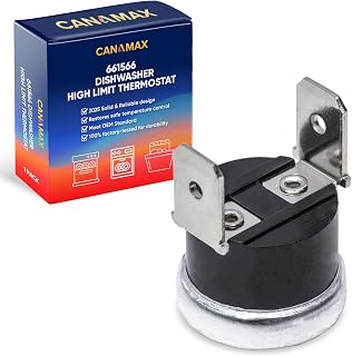 [Upgraded 2026] 661566 Dishwasher High Limit Thermostat by Canamax - Compatible with Whirlpool Kenmore KitchenAid Amana Maytag - Replaces WP661566 3371618 W10339474 AP6010246 PS11743423 AP6010246