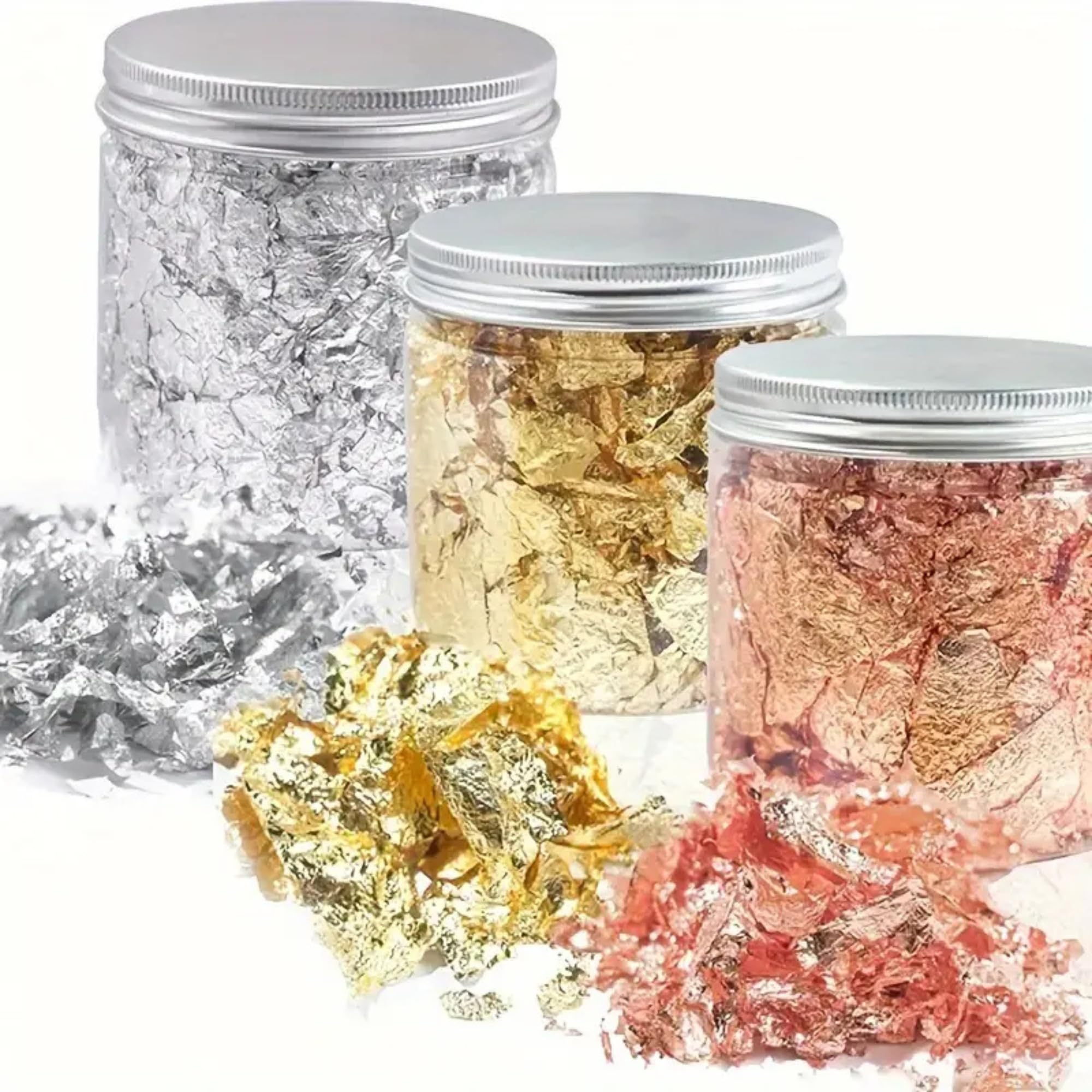 3pcs, Golden Silvery Copper Foil Flakes For Nail Art, Gilding Crafts, Metallic Leaf Paper Sequins For DIY Manicure Decoration, Bulk Shiny Nail Embellishment Accessories, Epoxy Resin Jewelry Making Materials-image-24