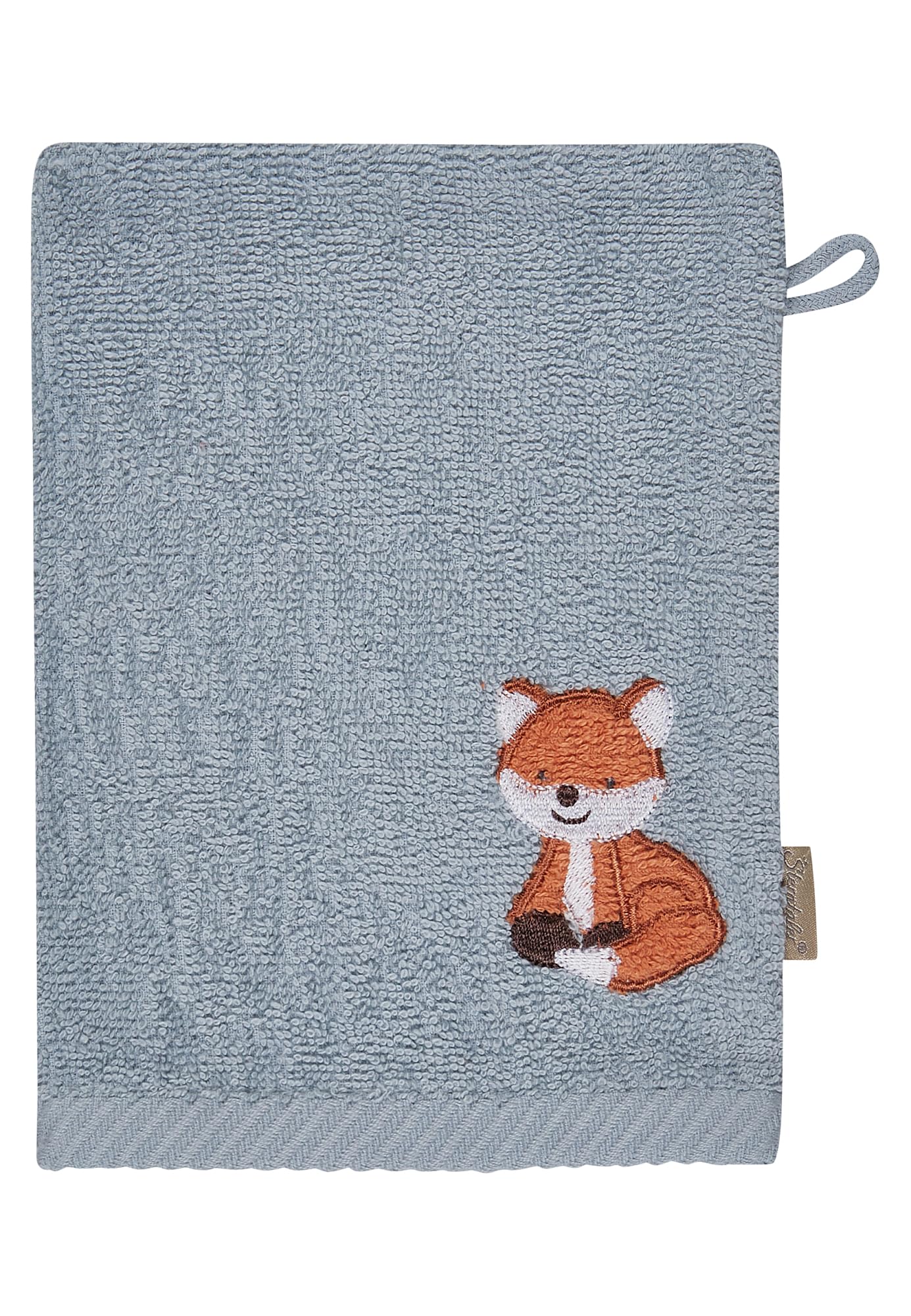Sterntaler Multipack Frottee Fuchs Filou Set, Kapuzenbadetuch 100x100 cm, 2 Kinderhandtücher und 2 Waschlappen, saugfähige Baumwolle, weich & hautfreundlich, graublau