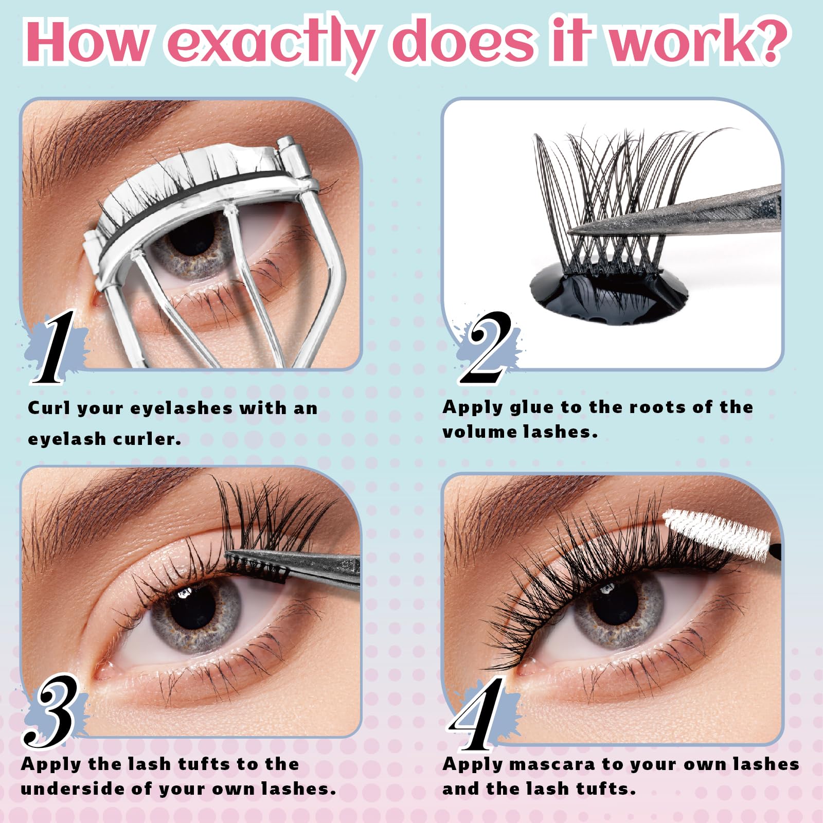 AIWEITA Lashes Clusters 120 Pcs Natural Cluster Eyelash DIY Cluster Eyelash Extensions Wispy Lashes Reusable Individual Lashes Cluster (W Shape,D-8-16mix) - Image 3