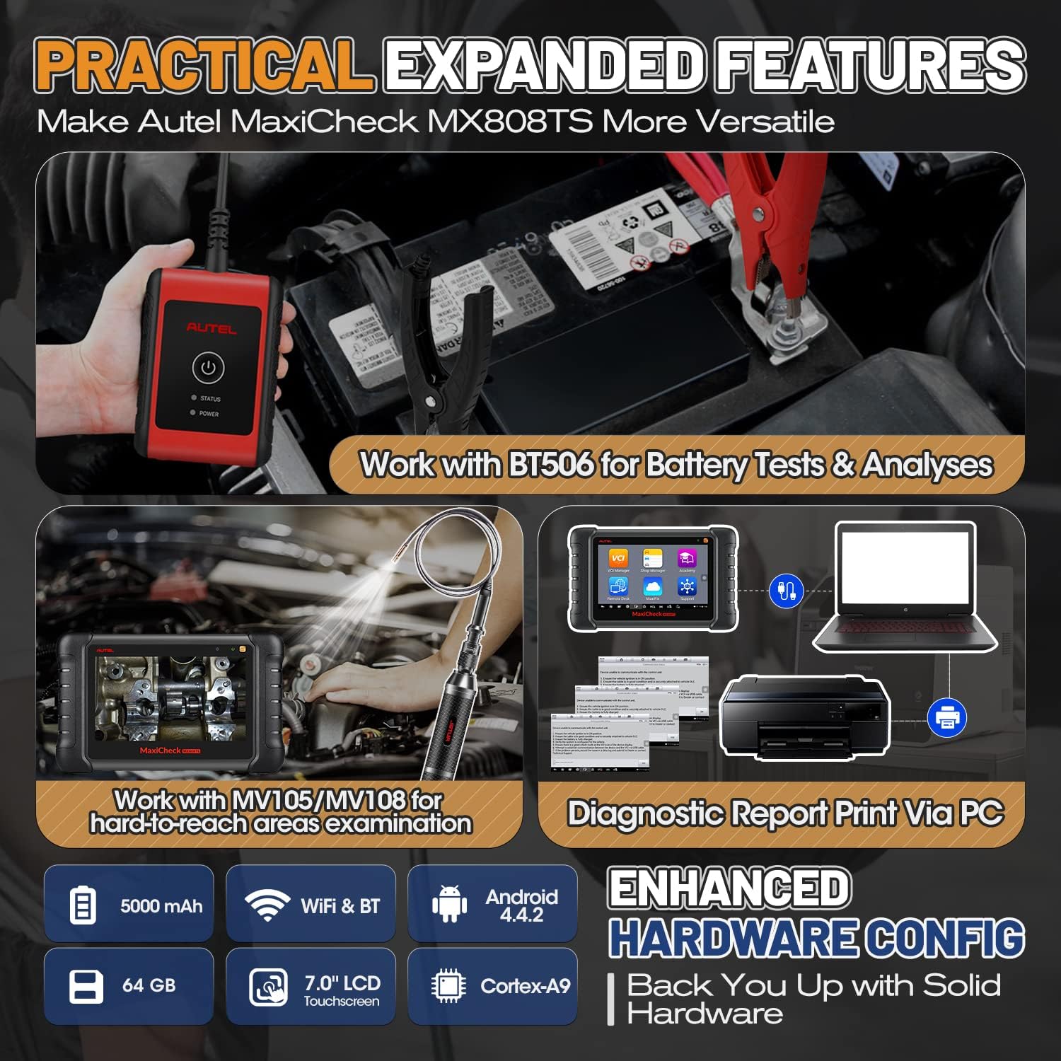 Buy Autel Scanner MaxiCheck MX808TS, Same as MaxiCOM MK808TS, 2022 Top ...