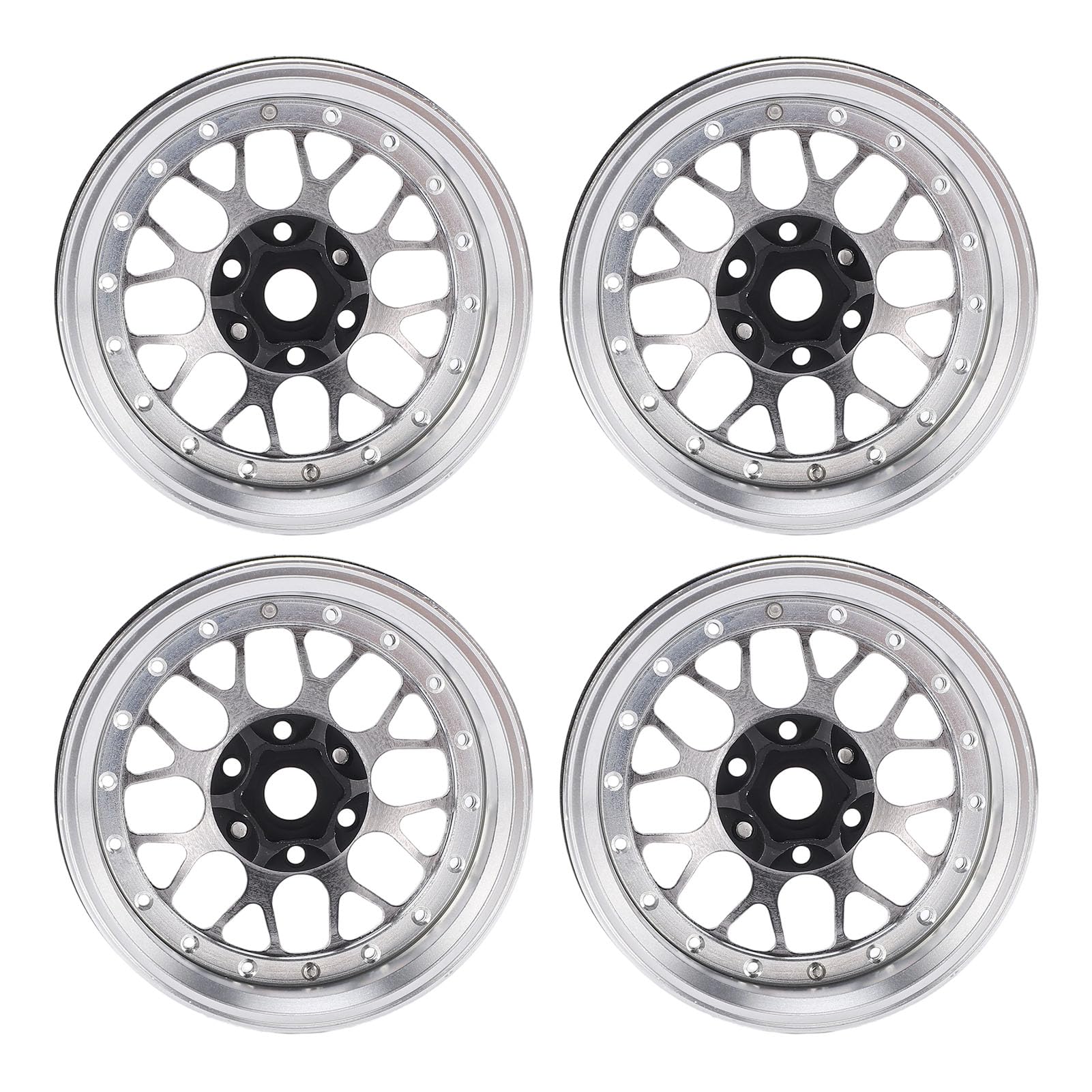 Annadue Anodowane 2,2-calowe Felgi Aluminiowe ze Stopu Aluminium 4 szt. Dla Modelu Samochodu RC 1/10 Wytrzymałe Osiągi Terenowe (Kolor Ti)