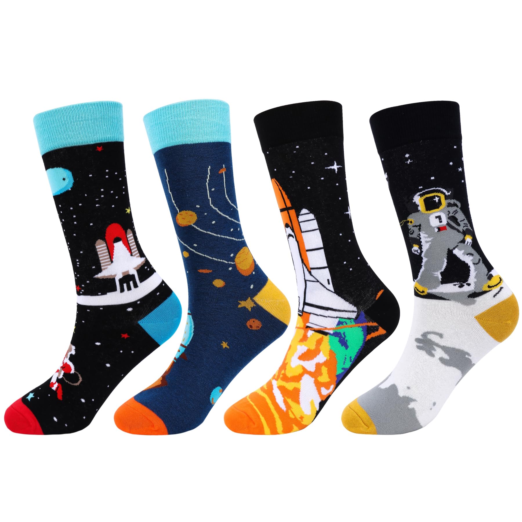 Funny Socks Mens – Fun Dress Socks Mens Novelty Cool Funky Socks Colorful Design Casual Crew Socks for Men Gift Pack