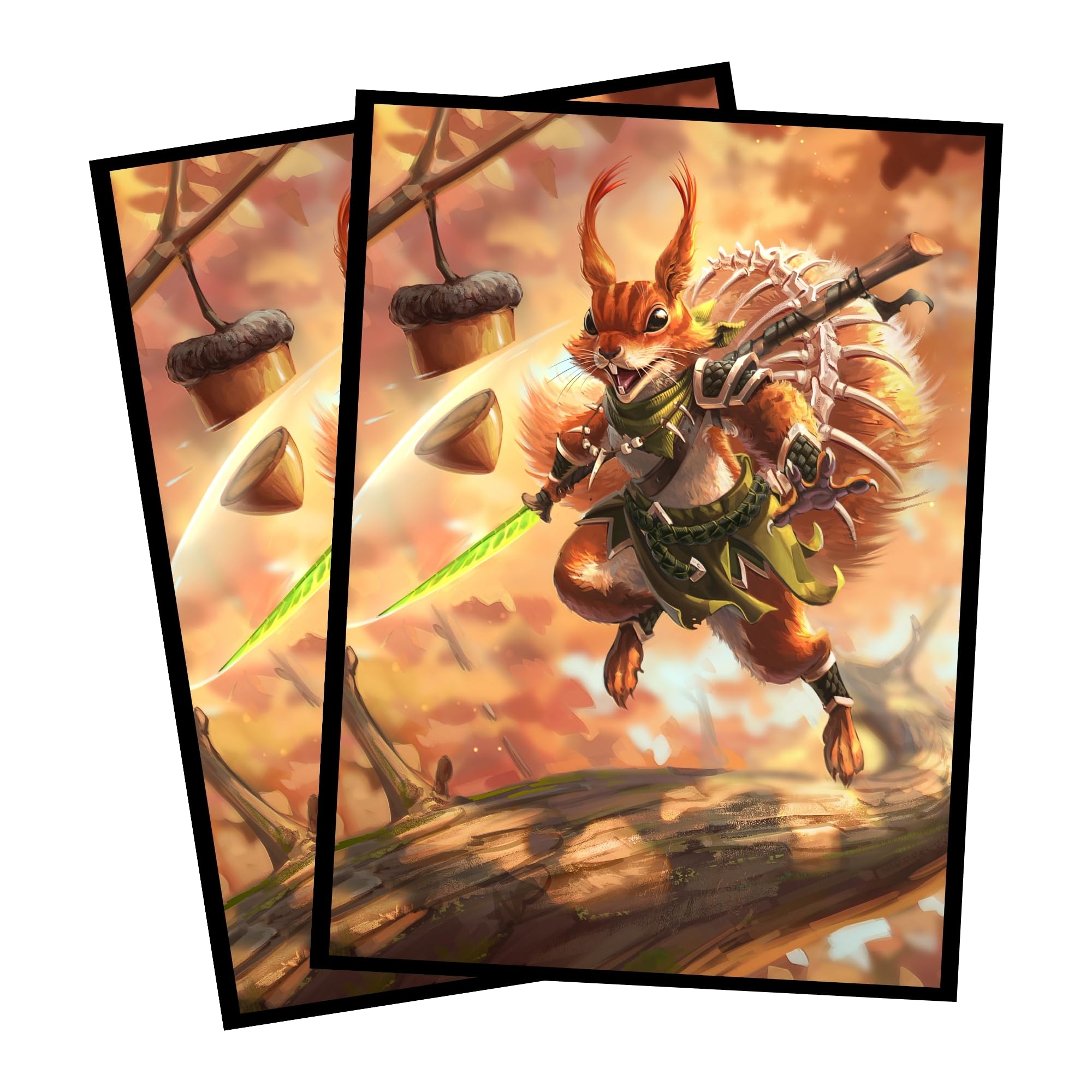 (Squirrel) 100% Hand-Drawn 100ct Textured Matte TCG/MTG Card Art Sleeves by Realm Guard : Toys & Games