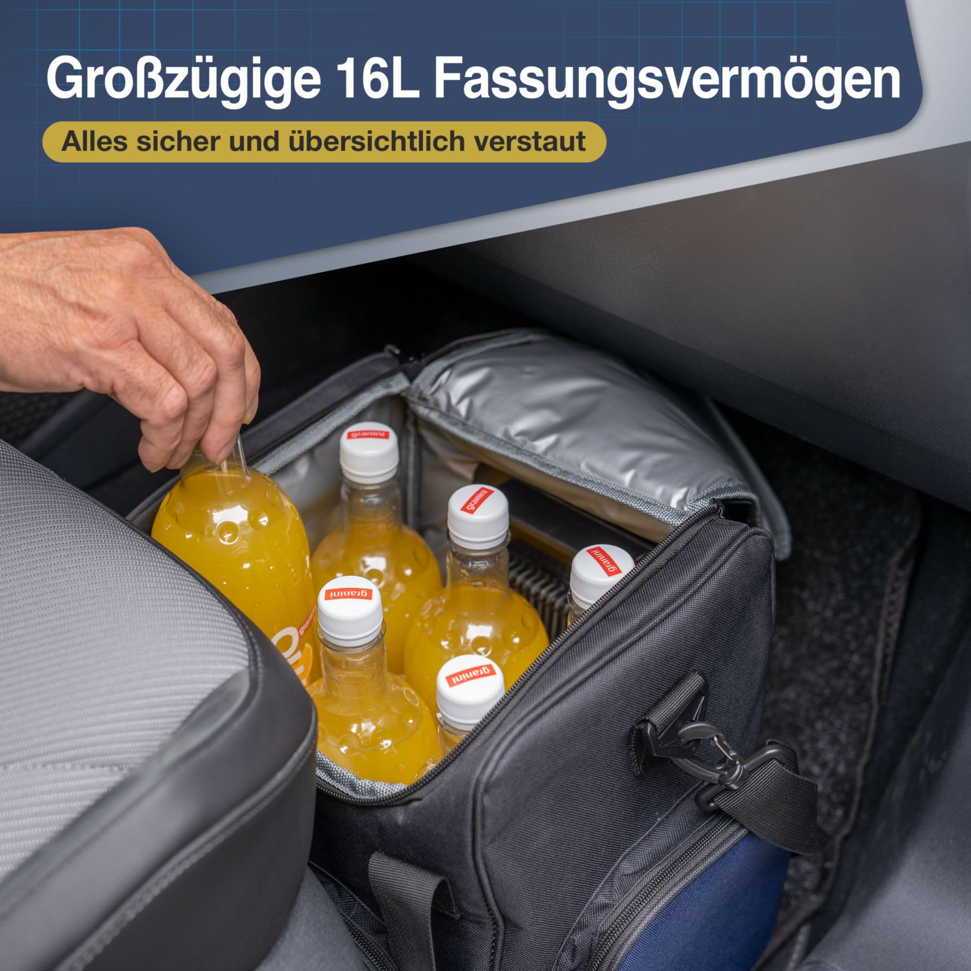 Cartrend Torba chłodząca, z kablem przyłączeniowym 12 V, długość 1,50 m, regulowany pasek na ramię, łatwa w pielęgnacji powłoka wewnętrzna, różne rozmiary