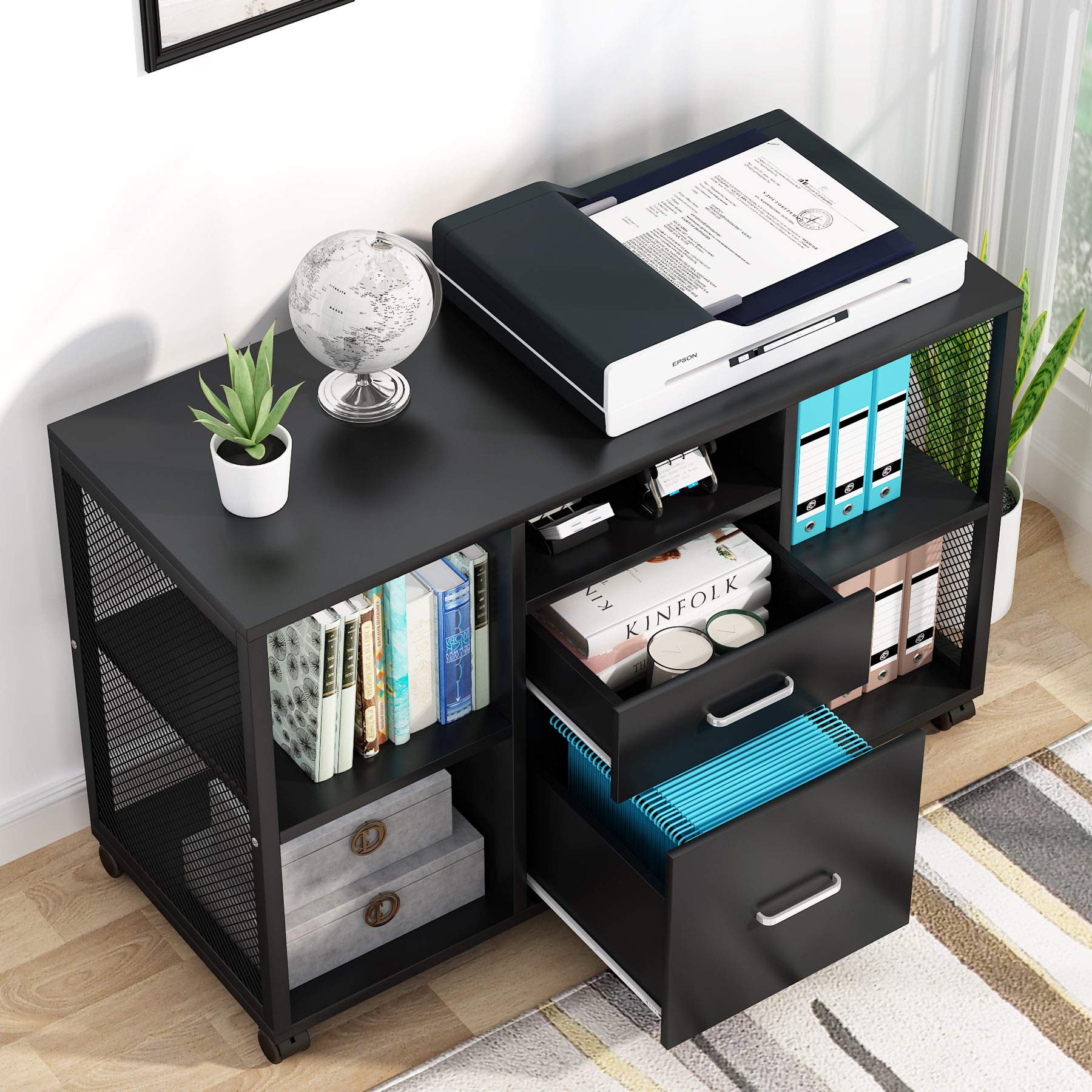 Tribesigns 2 Drawer Wood File Mobile Lateral Filing