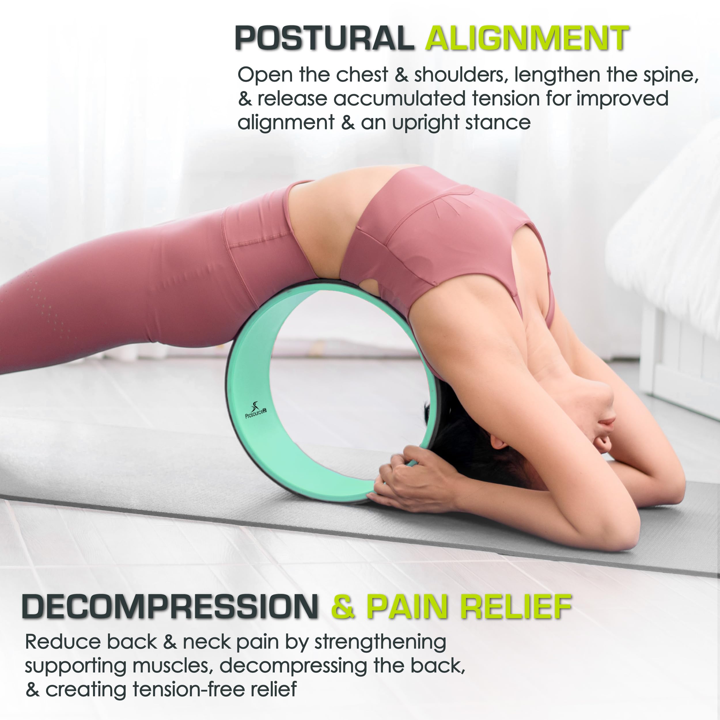 ProsourceFit Yoga Wheel Prop 12” for Improving Yoga Poses & Backbends, Flexibility, Balance, Stretching, Relaxation