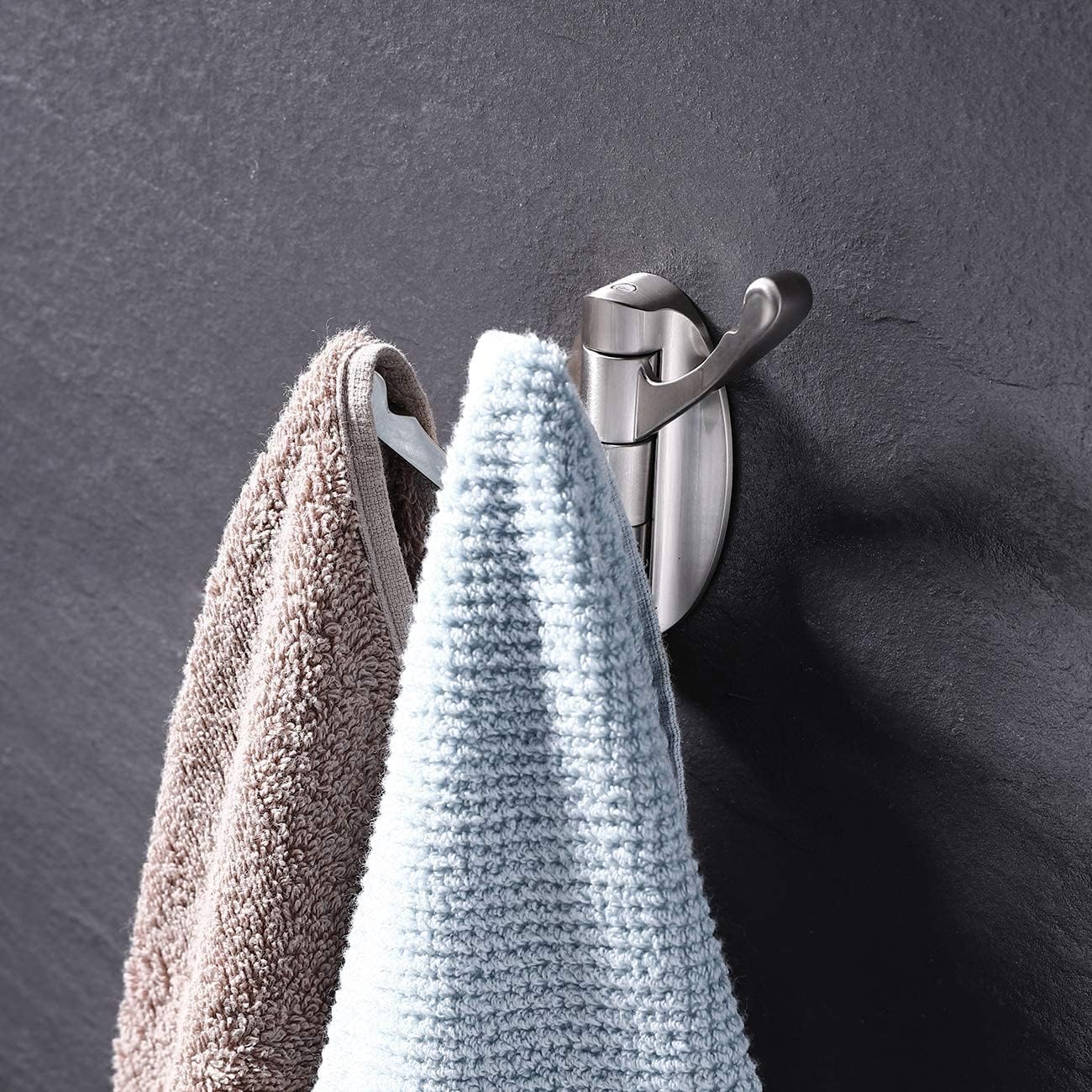 KES Coat Hook Three Arm Swivel Hook Wall Hanger for Clothes Triple Folding Hooks Bathroom Kitchen Garage Brushed Nickel, A5060-2
