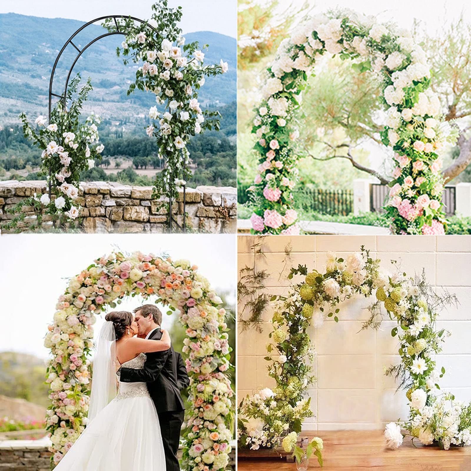 Arco Bodas Arco De Jardín Metálico 2.4m - Cenador Para Plantas Trepadoras,  Bodas Y Decoración Exterior Soporte Rosas Enredaderas, image size:1600x1600
