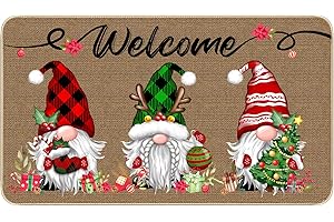 TREWAVE Christmas Welcome Doormat: Festive Gnome Tomte Welcome Matt for Indoor & Outdoor