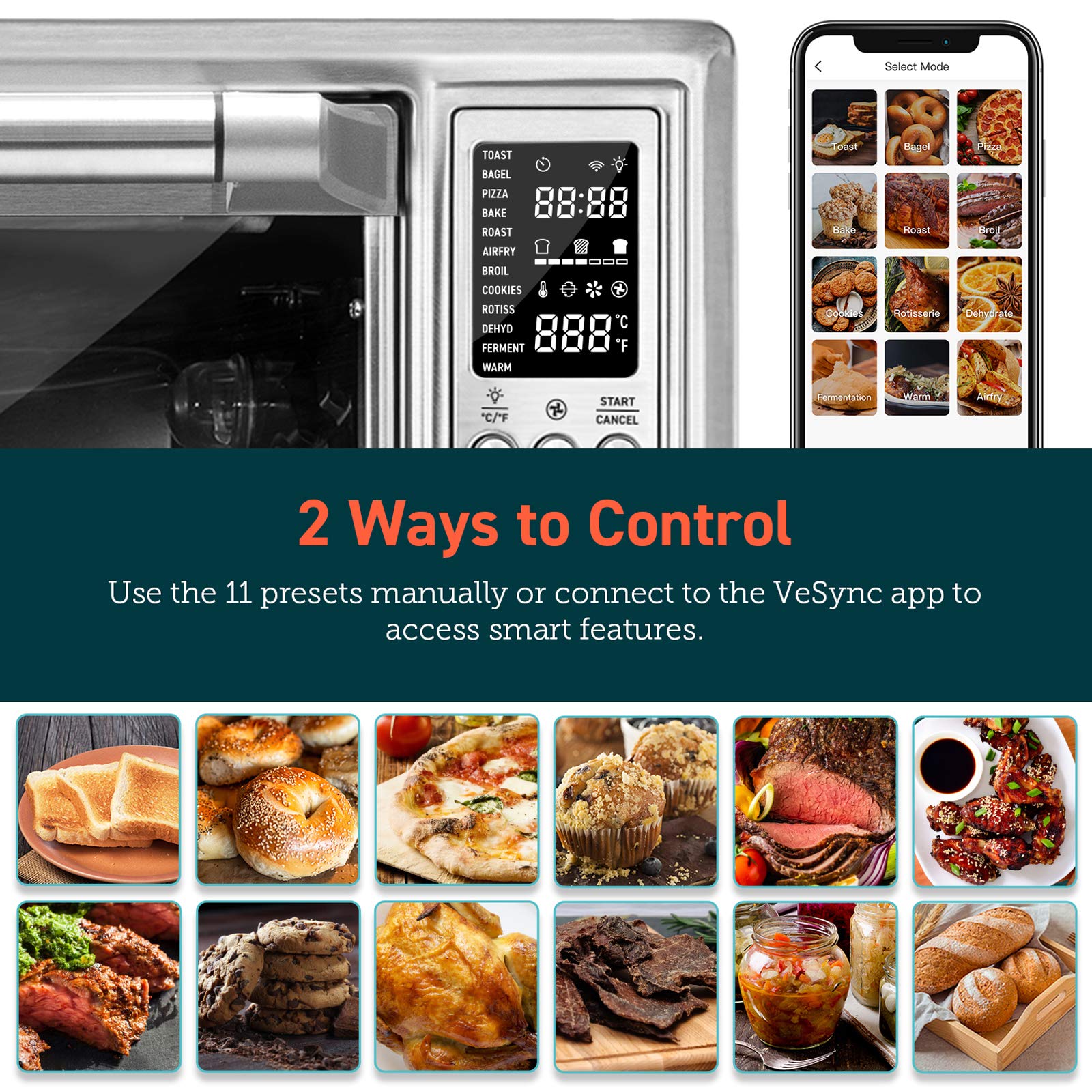 COSORI Air Fryer Toaster 12in1 Countertop Convection Oven, 32QT XL