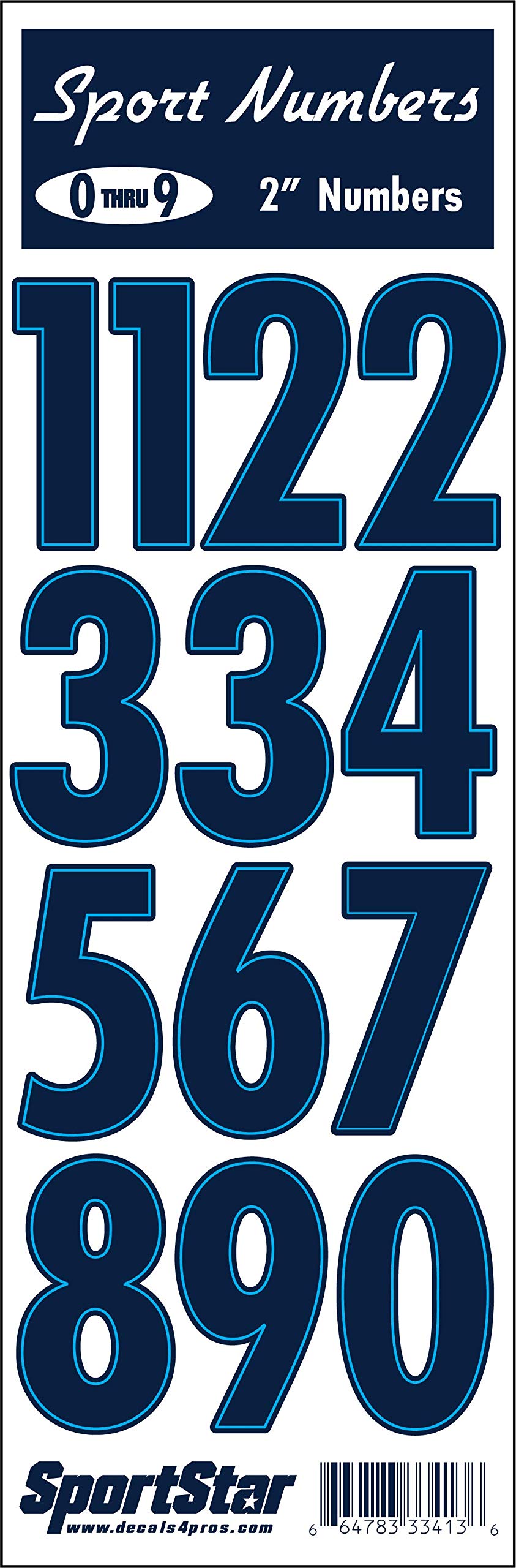 SportStar 2" Numbers 0-9 - Navy
