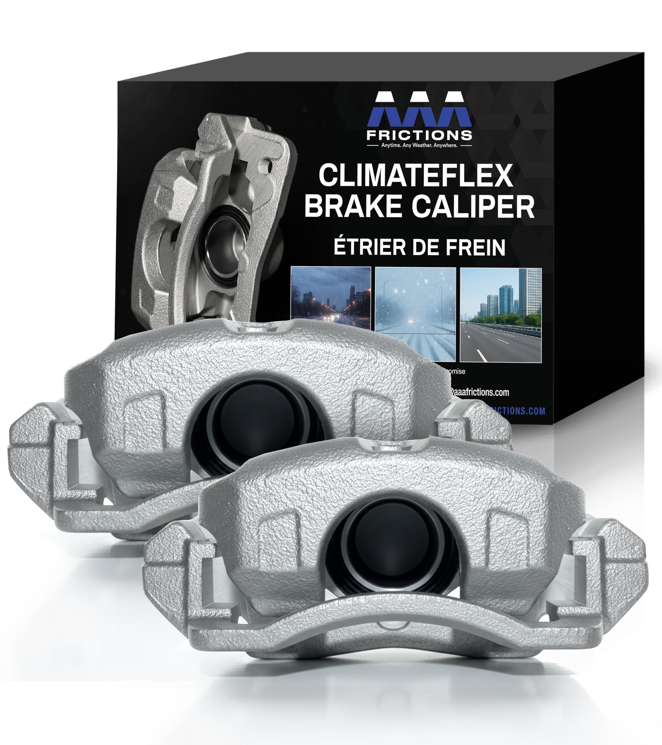 AAA Frictions ClimateFlex Rear Brake Calipers Pair Set for Hyundai Santa Fe Sport 2013-2018 | All Season Caliper Brake Reliability with ClimateFlex Seals - 1
