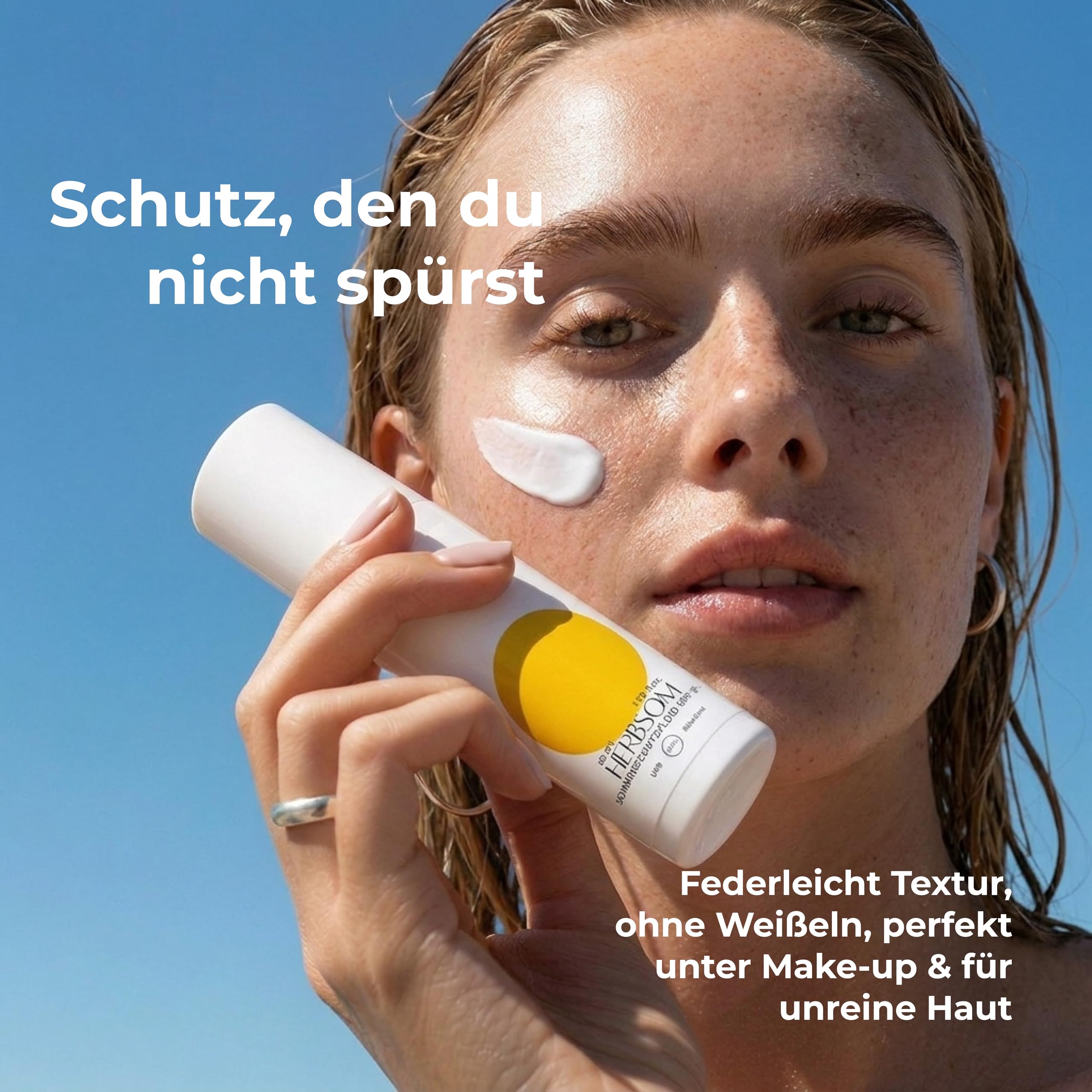 Sonnenschutzfluid SPF 50+, Ultraleichte Textur, UVA-, UVB- und Blaulichtschutz, mit Ceramiden, Hyaluronsäure, für tägliche Anwendung