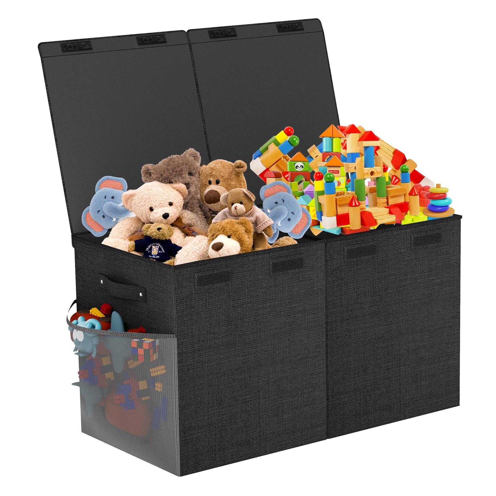 Large Toy Box Chest, Collapsible Sturdy Toy Storage Organizer Boxes Bins Baskets Dinosaur Kids Toy Chest Bin with Lids for Boys Girls Living Room