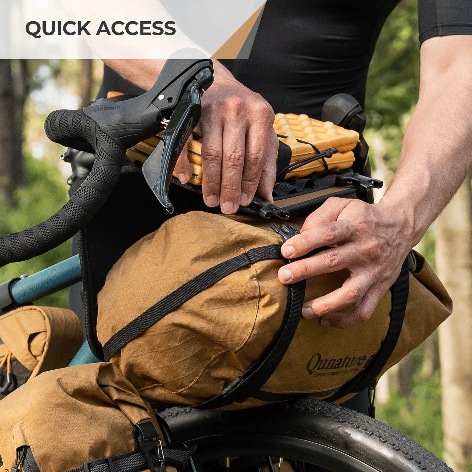 Porte-Bagages Avant pour vélo de Route VTT, Support de Guidon Vélo Réglable – Système de Fixation Avant pour Sac de Guidon, Sac Étanche, Sac de Couchage