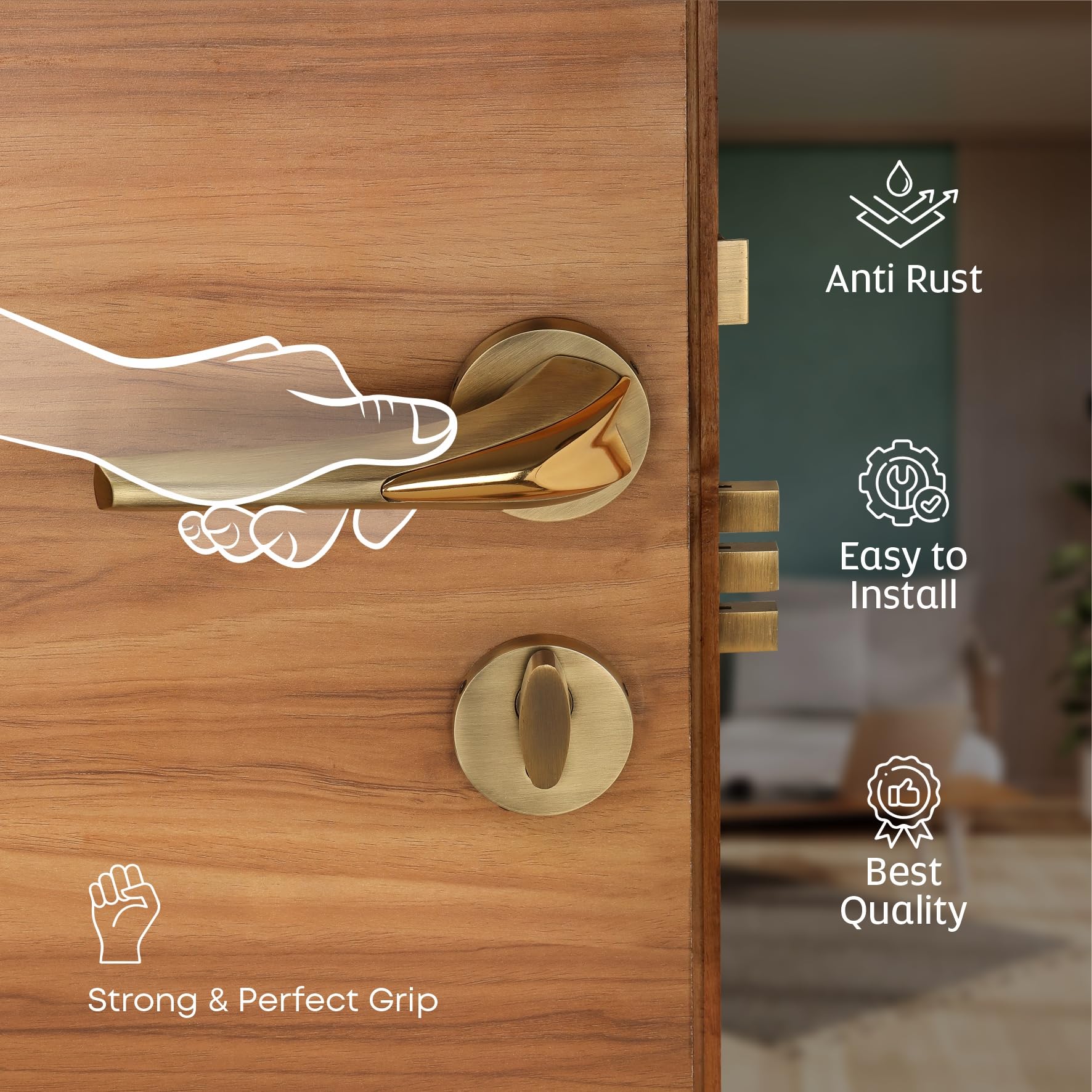 LAPO Mortise Lock - Secure Antique Style Door Lock -5