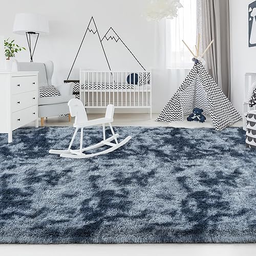 Vista 23 de FlyDOIT Alfombras de área grande para sala de estar, alfombra peluda marfil de 4x6 pies, alfombras mullidas de felpa ultra suave, alfombras peludas