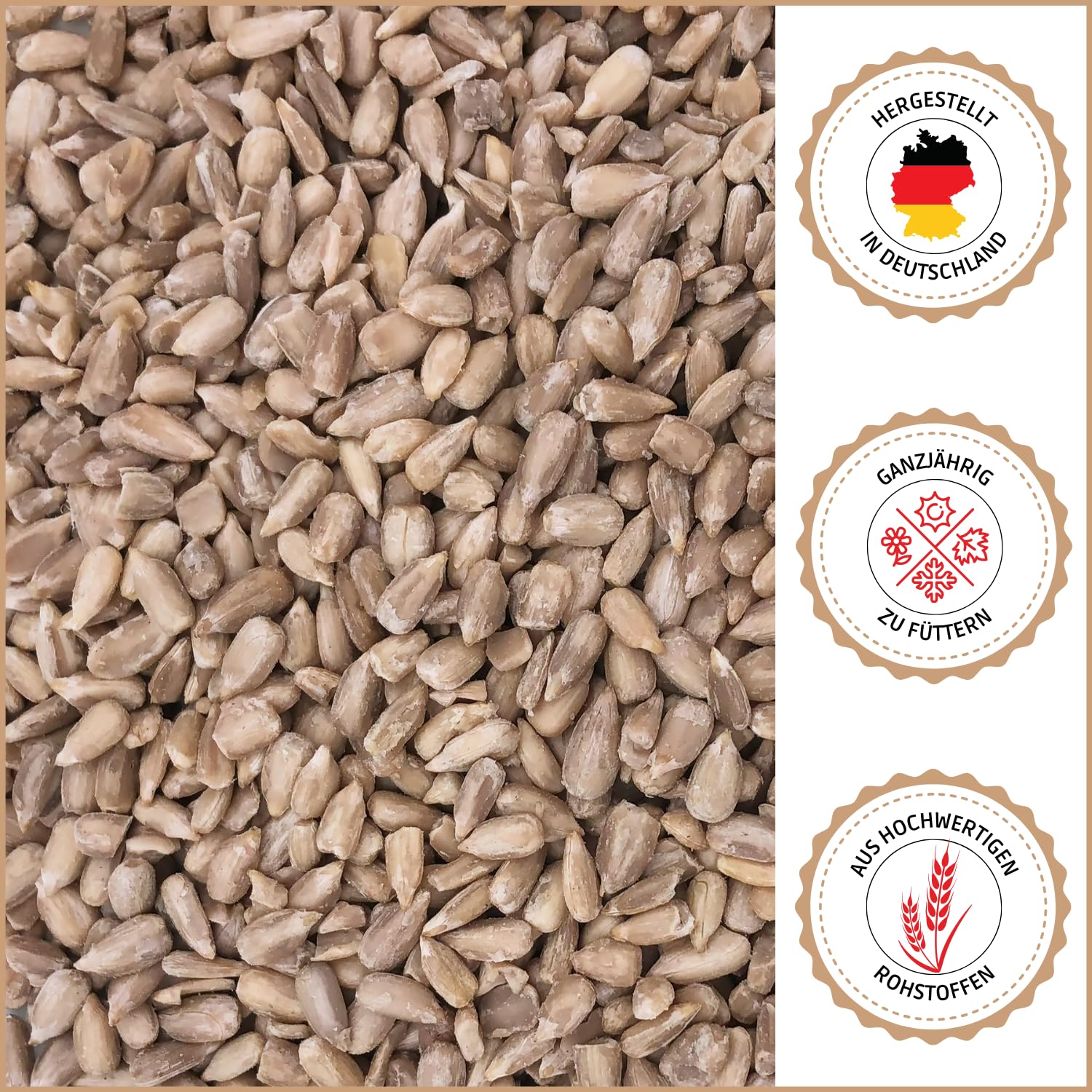 Supravit Sonnenblumenkerne Vogelfutter 25kg geschält I | Frische ölhaltige Kerne aus besten Anbaugebieten | aus letzter Ernte | Ganzjahresfutter für heimische Wildvögel
