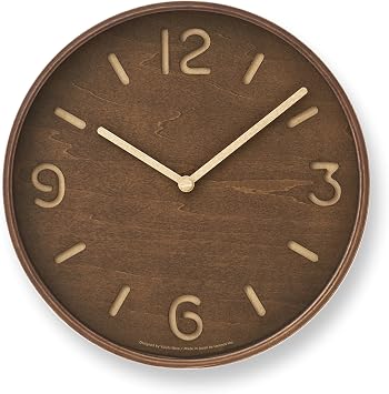 Lemnos LC10-26 BW Analogue Thomson Wall Clock, Natural Wood, Brown, Brown