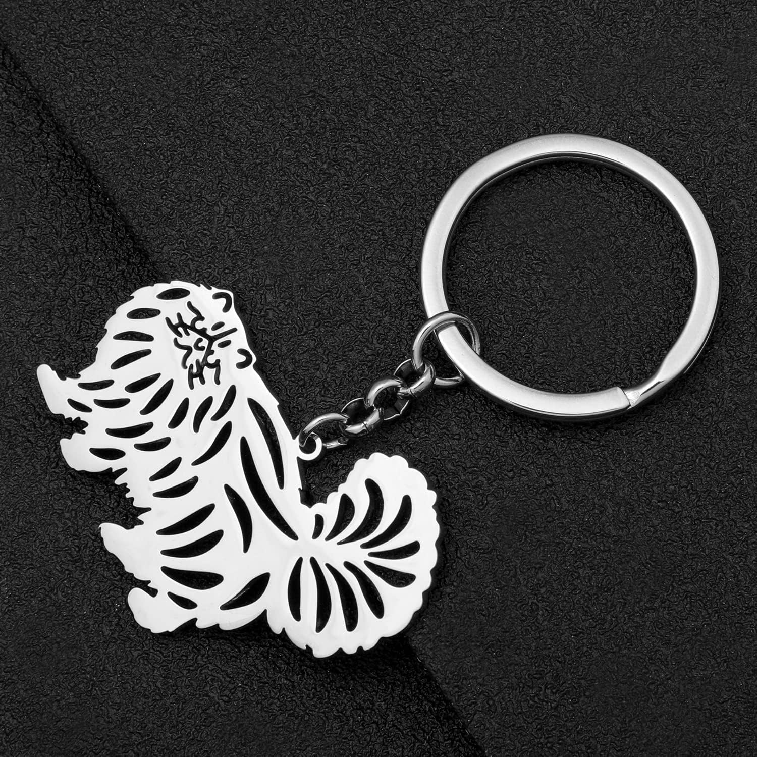 Stainless Steel 18K Gold Plated Cute Ragdoll Cat Keychain Pet Key Ring For Women Charm Car Purse Backpack Gifts image 3