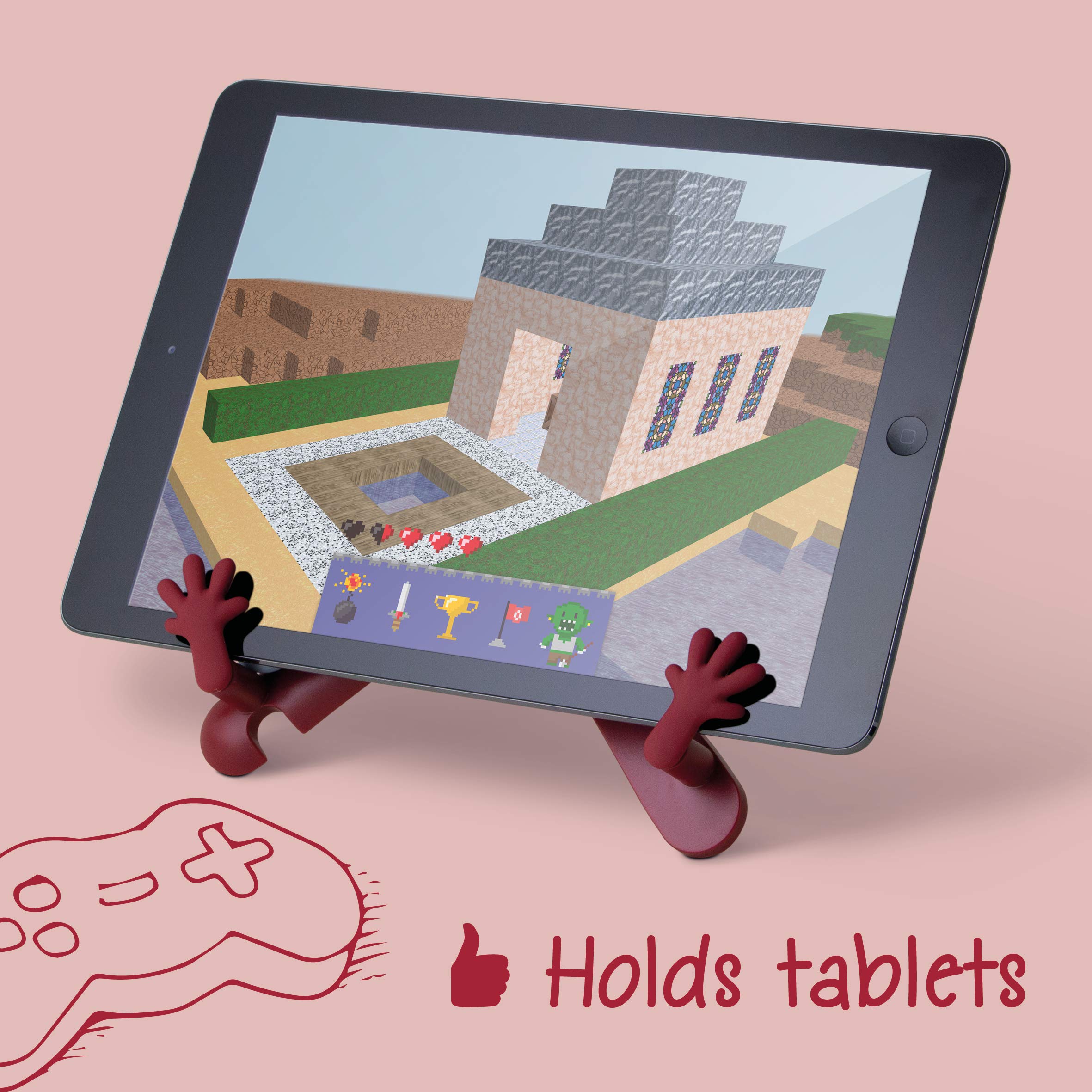 IF The Hands Stand Hands Free Reading Tablet Book Holder Scarlet