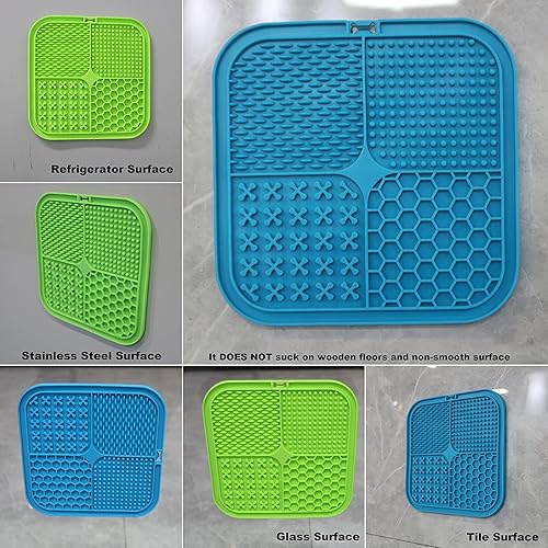 Miniatura 5 de Alfombrillas para lamer para perros y gatos con ventosas para aliviar la ansiedad, 2 alfombrillas para alimentos para gatos, comedero lento,