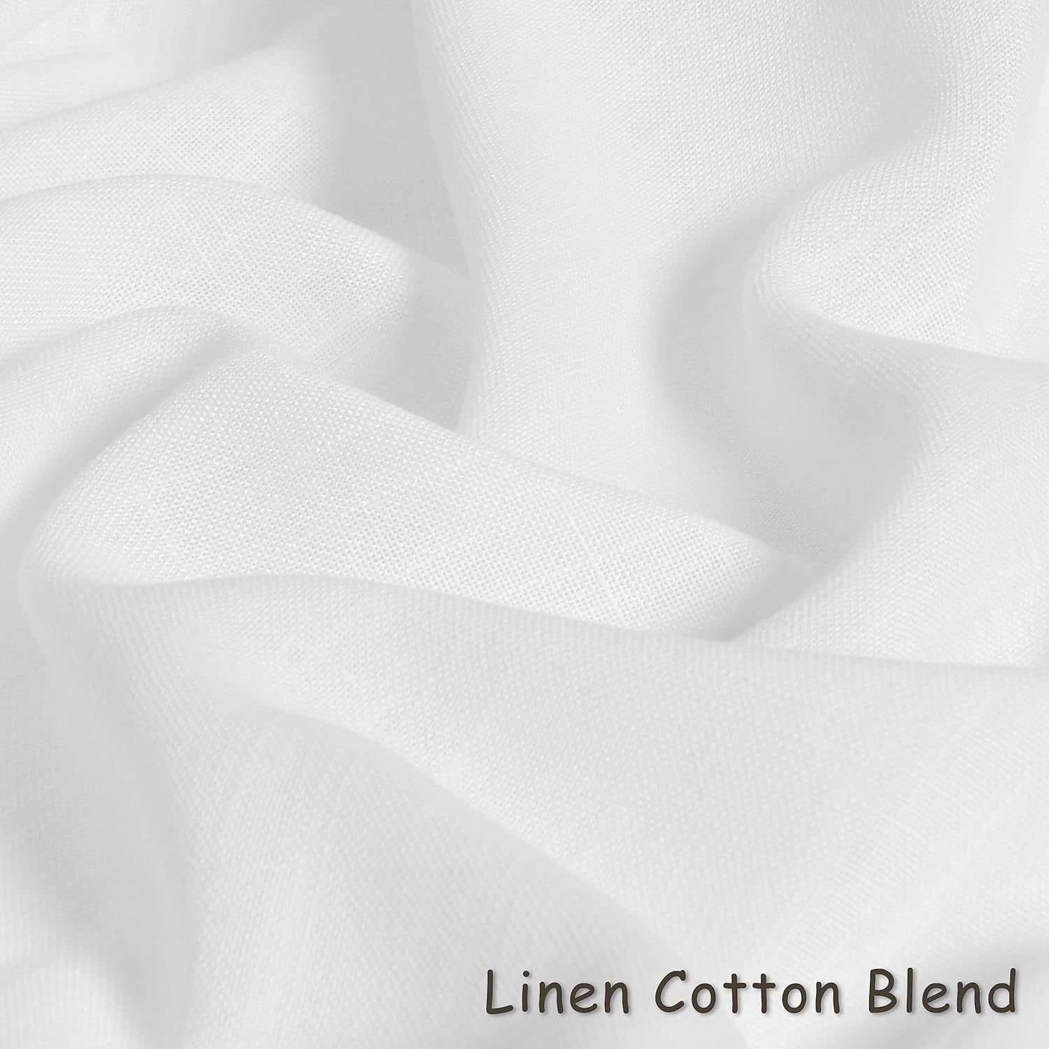 Grommet White Linen Curtains 84 Inch Length 2 Panels Set Living Room Light Filtering Semi Sheer Linen Drapes Boho Farmhouse Privacy White Window Curtains 84 Inches Long for Bedroom Office 40x84